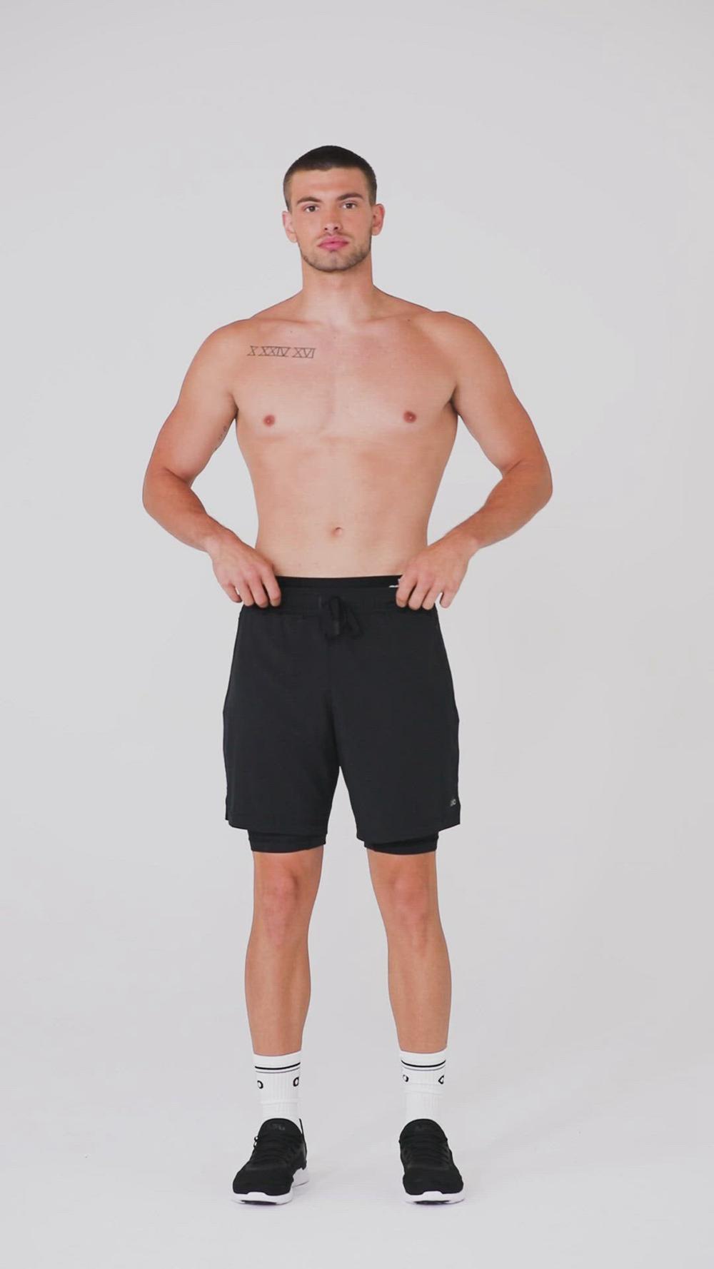 Limestone / Black Men Alo Yoga 7'' Unity 2 In 1 Short | Australia  14560-XLIV