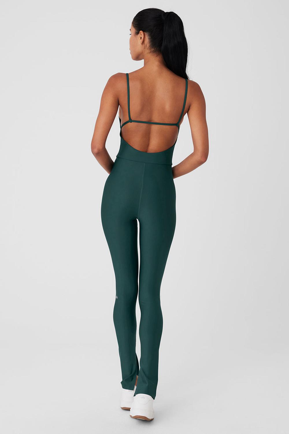 Midnight Green Women Alo Yoga Airlift Disco Daze Onesie | Australia  21809-GSCL