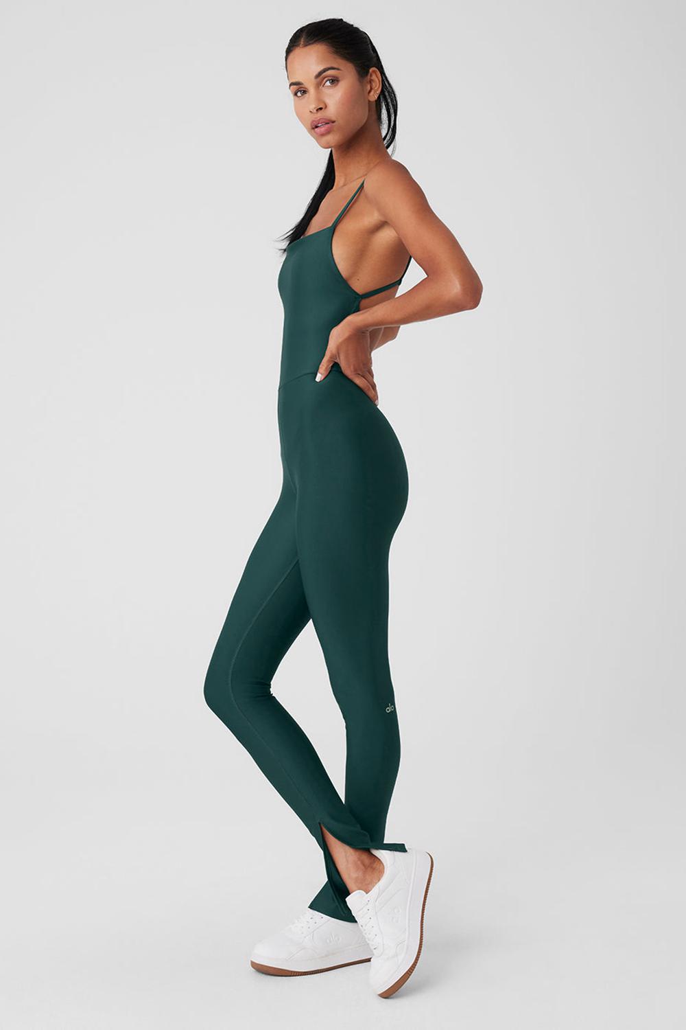 Midnight Green Women Alo Yoga Airlift Disco Daze Onesie | Australia  21809-GSCL