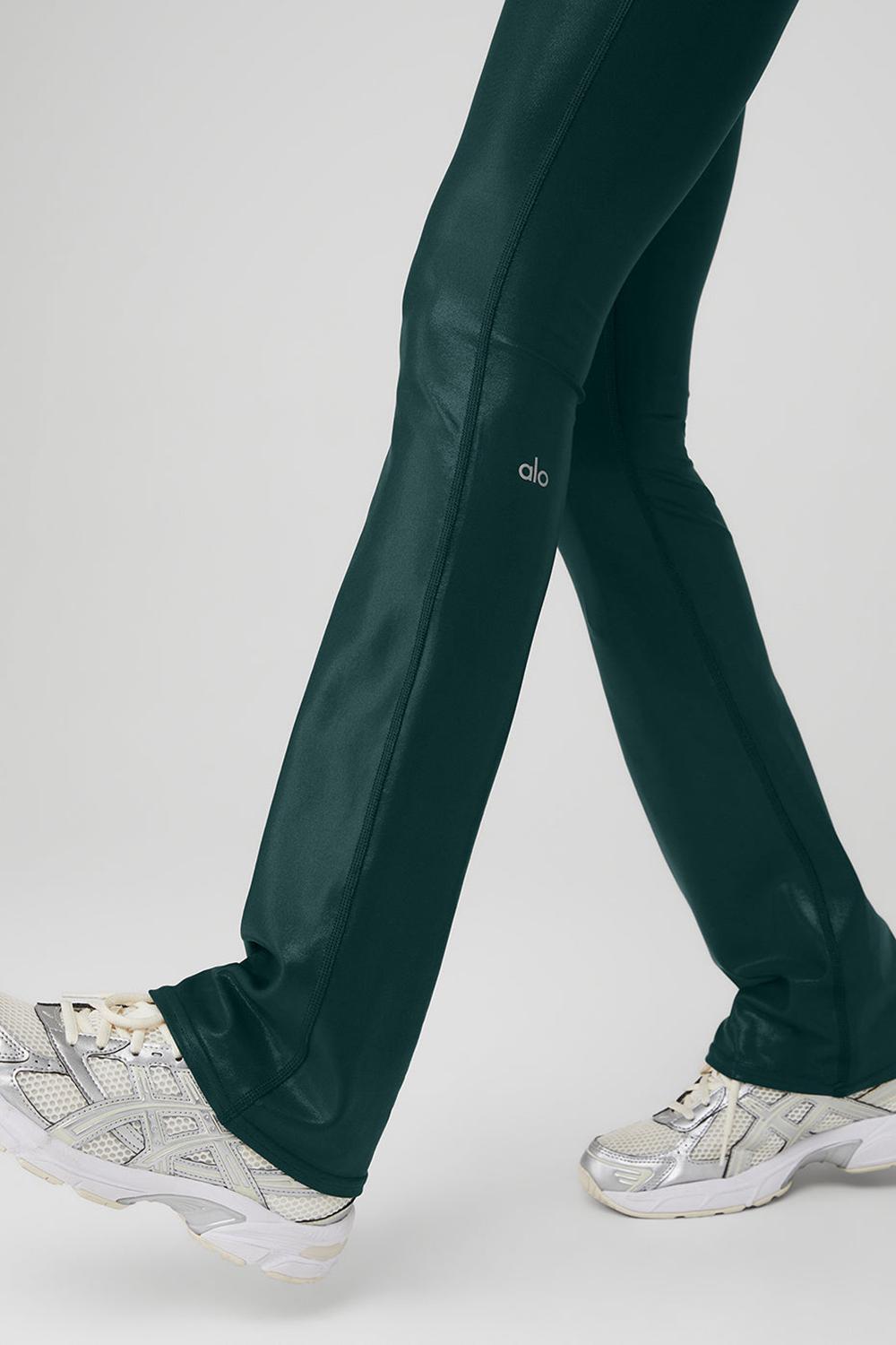Midnight Green Women Alo Yoga Super Shine Low-Rise Bootcut Legging | Australia  82316-ENVP