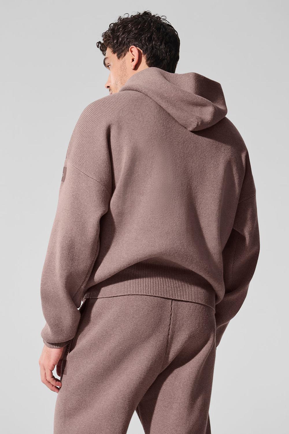Mushroom Heather Men Alo Yoga Scholar Hooded Sweater | Australia  20531-NKMB