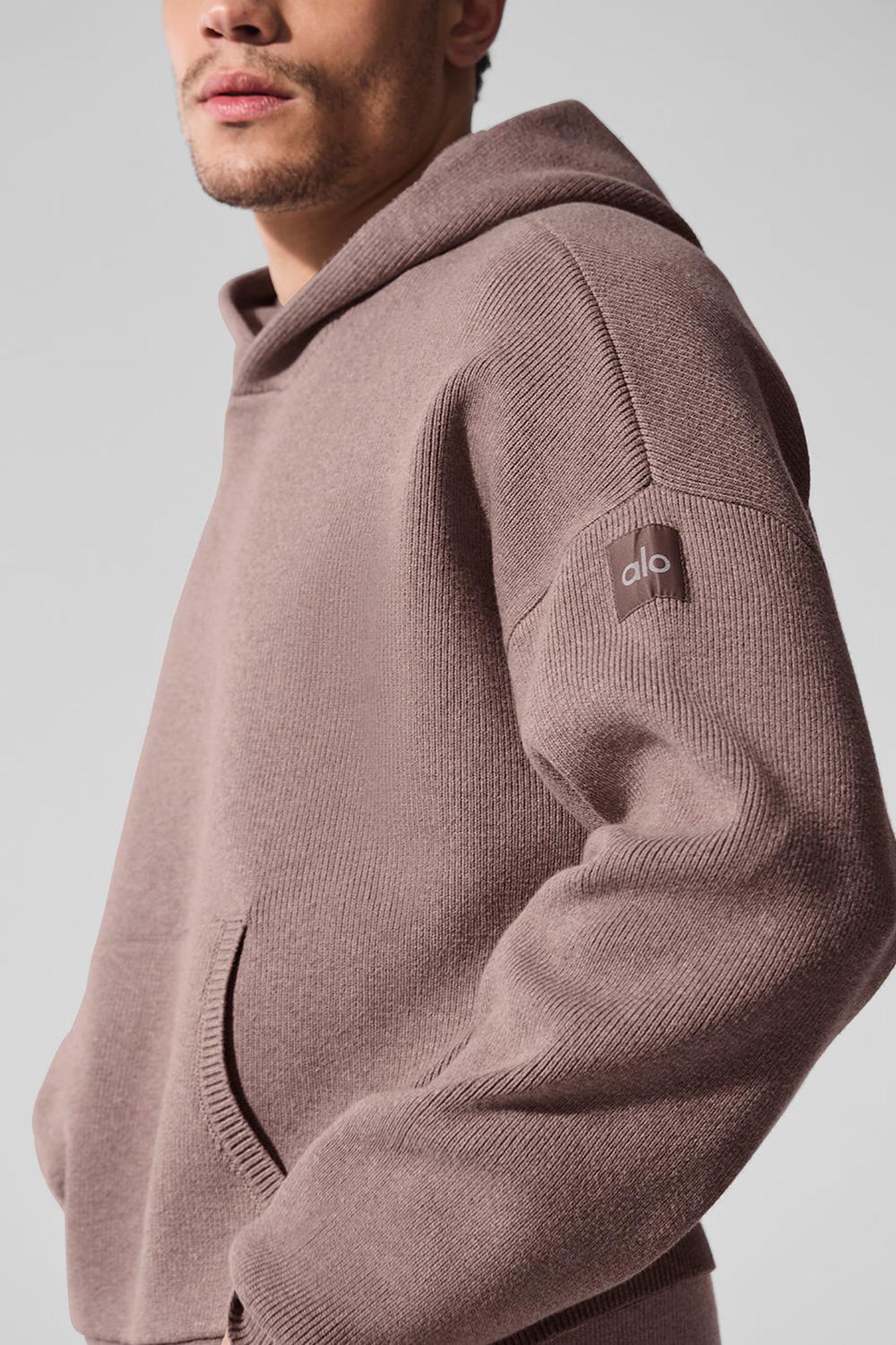 Mushroom Heather Men Alo Yoga Scholar Hooded Sweater | Australia  20531-NKMB
