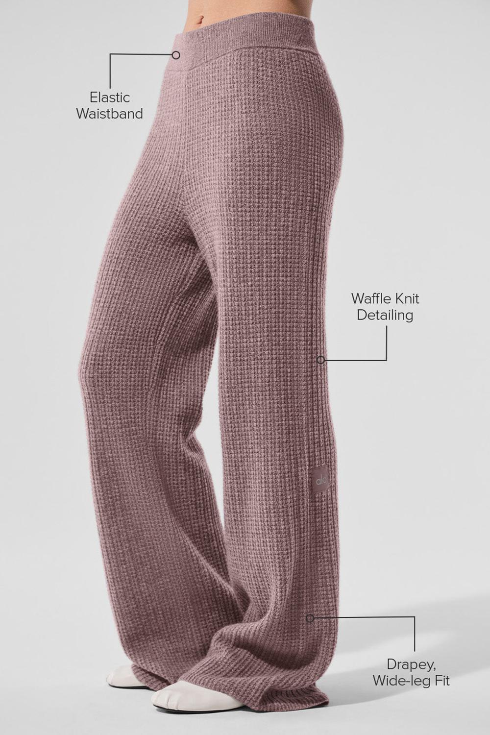 Mushroom Heather Women Alo Yoga Cashmere High-Waist Plush Waffle Pant | Australia  79348-LFBZ