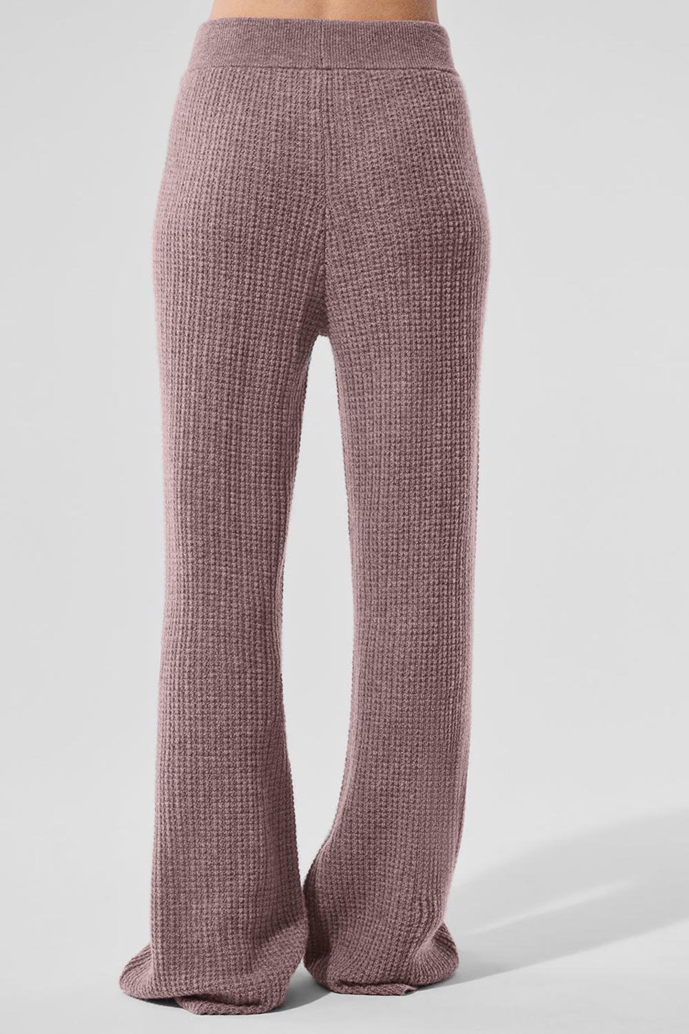 Mushroom Heather Women Alo Yoga Cashmere High-Waist Plush Waffle Pant | Australia  79348-LFBZ