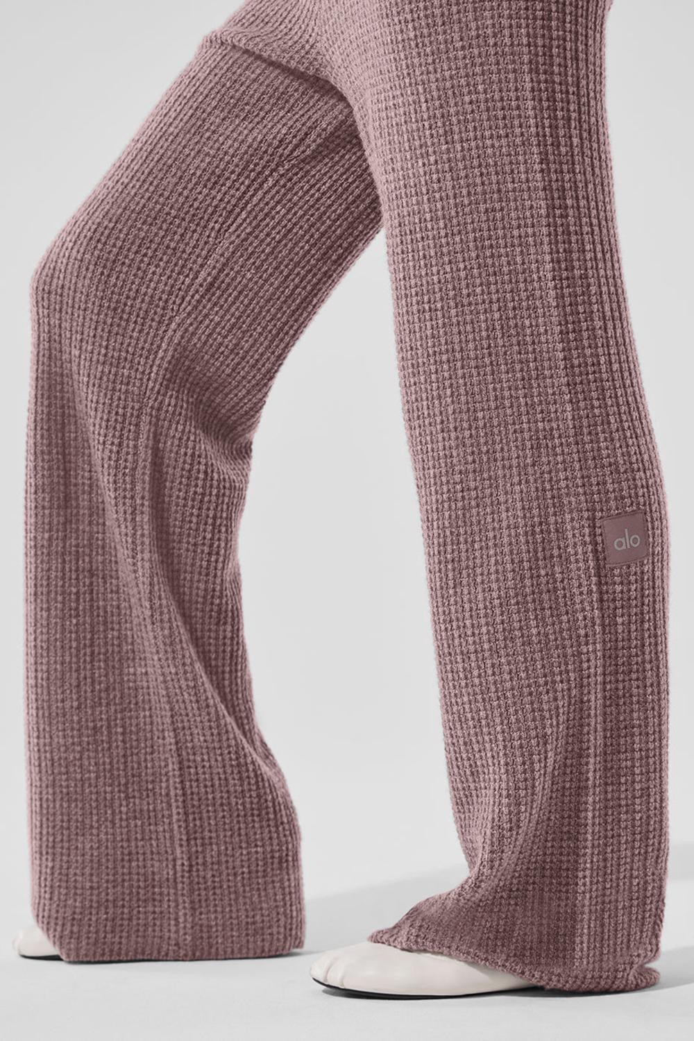 Mushroom Heather Women Alo Yoga Cashmere High-Waist Plush Waffle Pant | Australia  79348-LFBZ