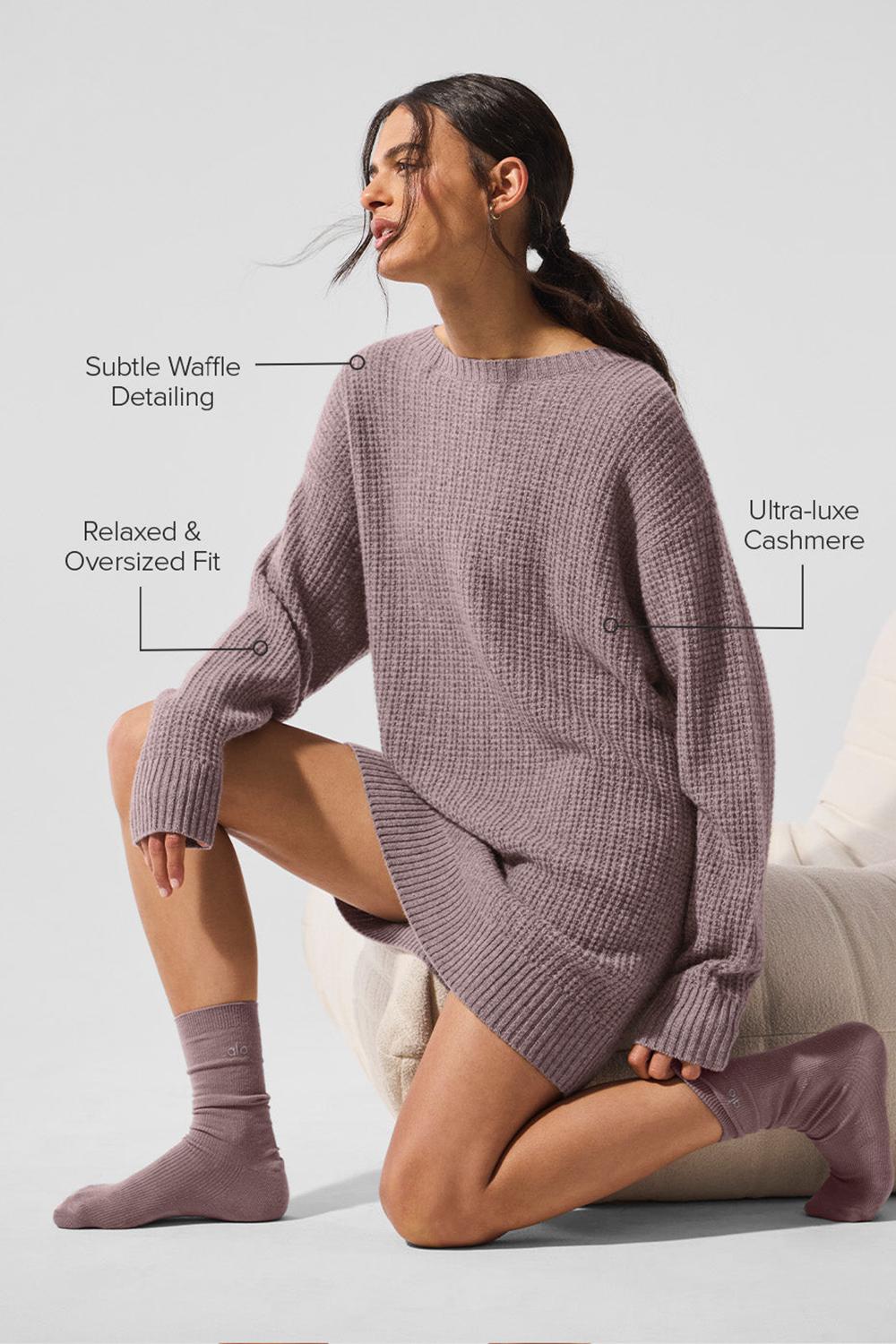 Mushroom Heather Women Alo Yoga Cashmere Plush Waffle Dress | Australia  95240-AKBC