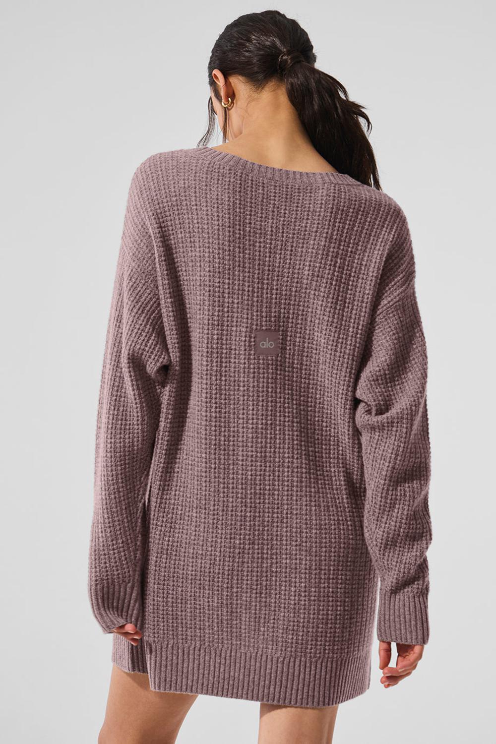Mushroom Heather Women Alo Yoga Cashmere Plush Waffle Dress | Australia  95240-AKBC