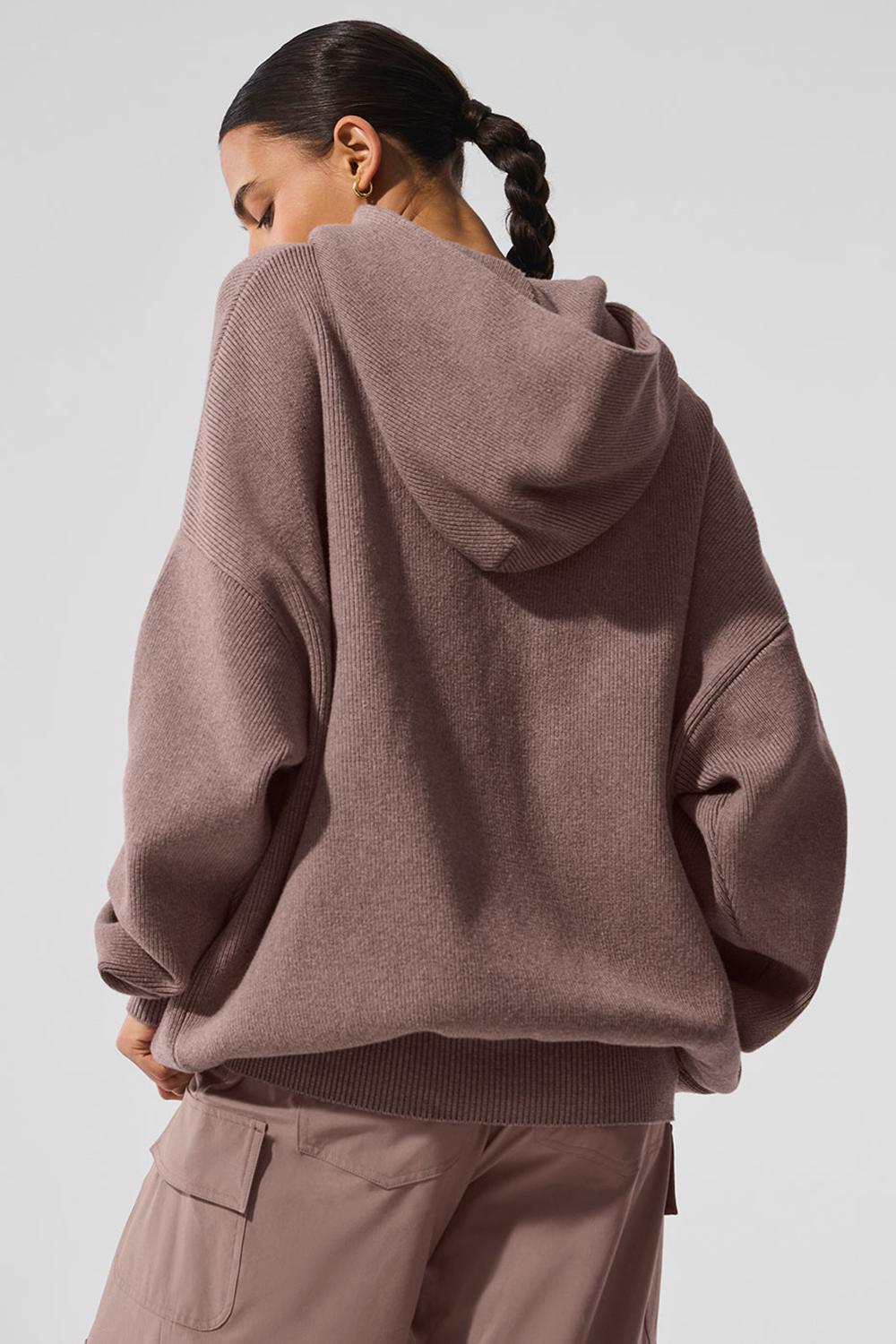 Mushroom Heather Women Alo Yoga Scholar Hooded Sweater | Australia  59132-KCRZ