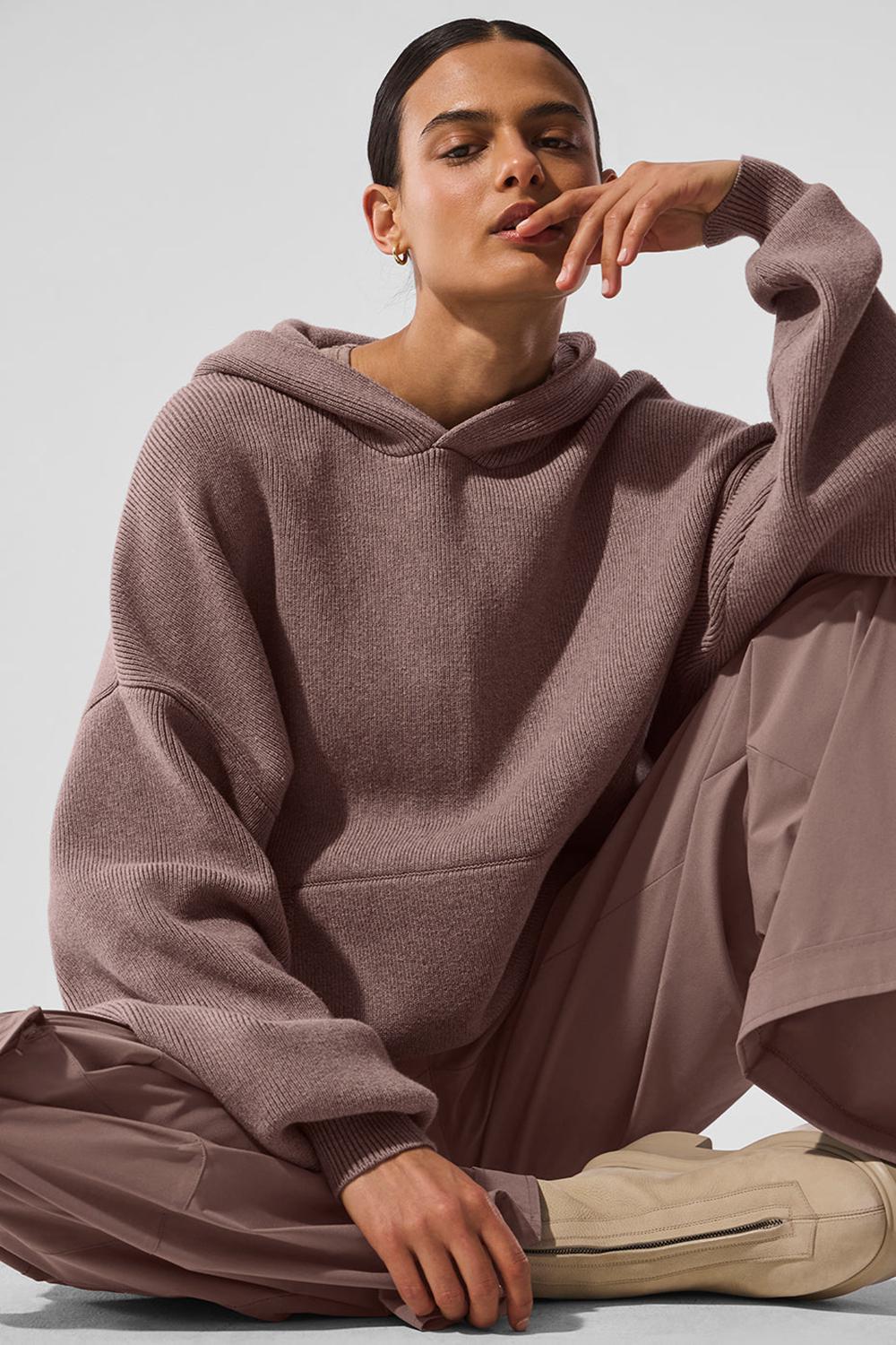 Mushroom Heather Women Alo Yoga Scholar Hooded Sweater | Australia  59132-KCRZ