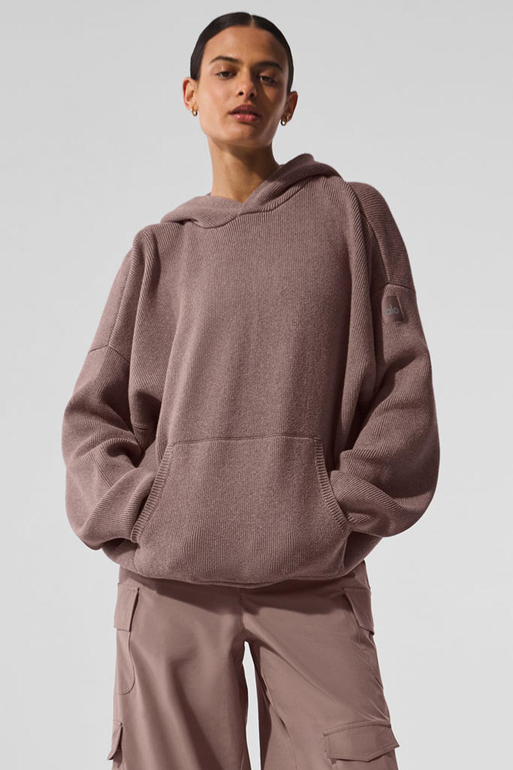 Mushroom Heather Women Alo Yoga Scholar Hooded Sweater | Australia  59132-KCRZ