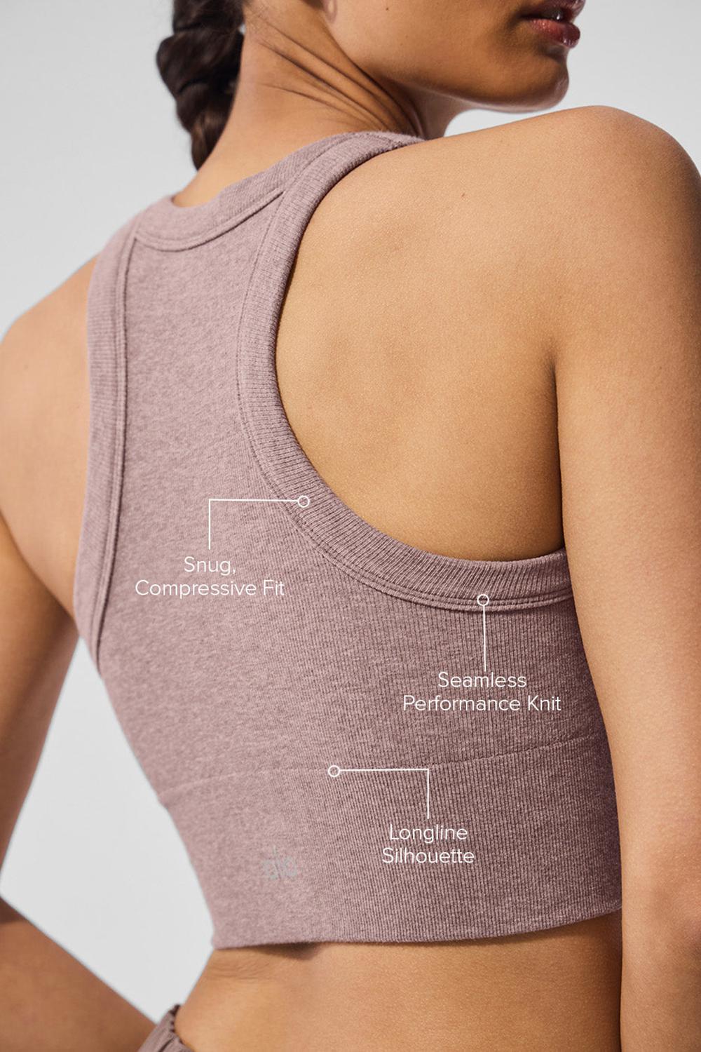 Mushroom Heather Women Alo Yoga Seamless Delight High Neck Bra | Australia  04328-ZMUG