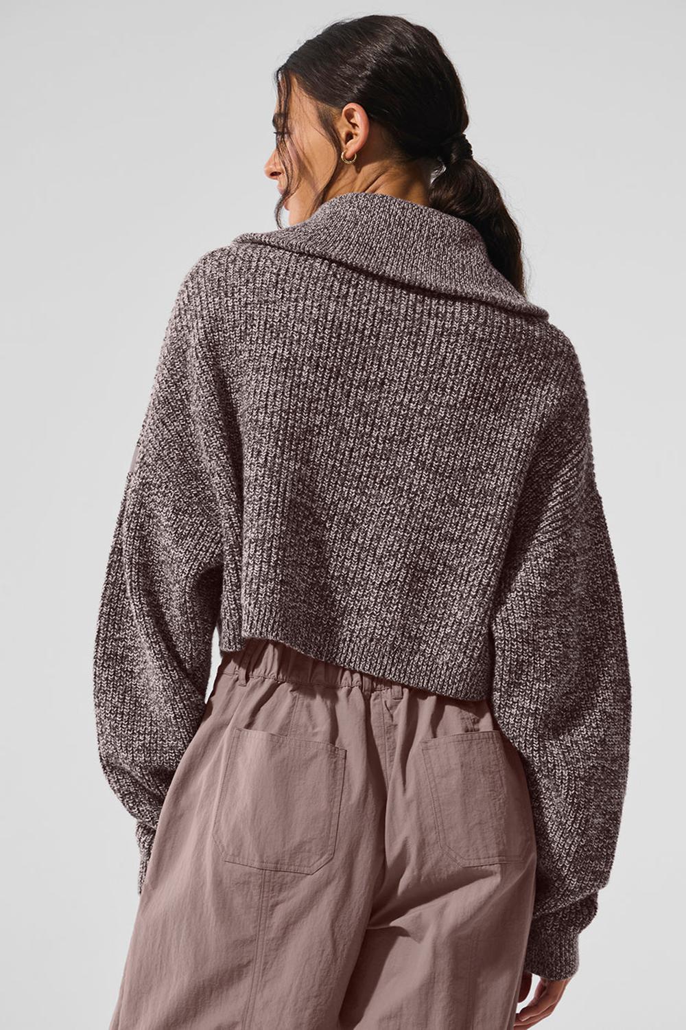 Mushroom Marl Women Alo Yoga Marl 1/4 Zip Pullover | Australia  50623-ONDY