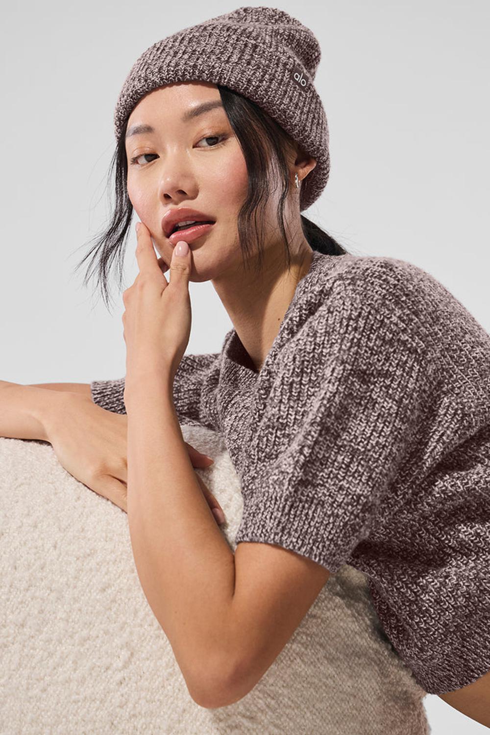 Mushroom Marl Women Alo Yoga Marl Beanie | Australia  53862-CUTQ