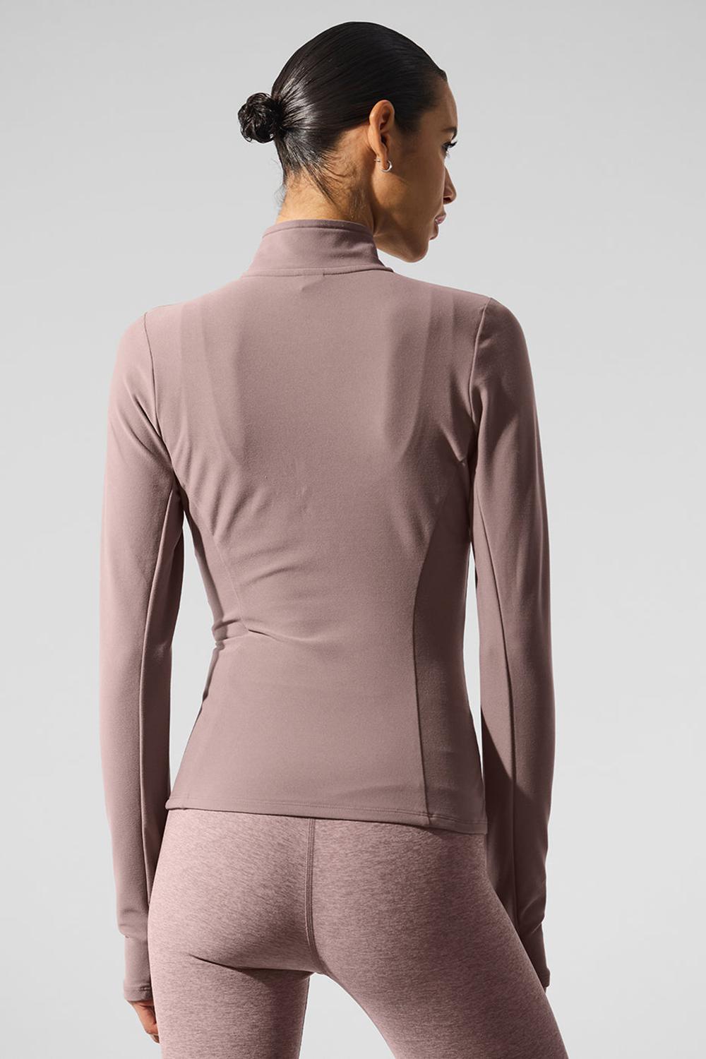 Mushroom Women Alo Yoga Alosoft 1/2 Zip Rapid Pullover | Australia  83402-DFRL