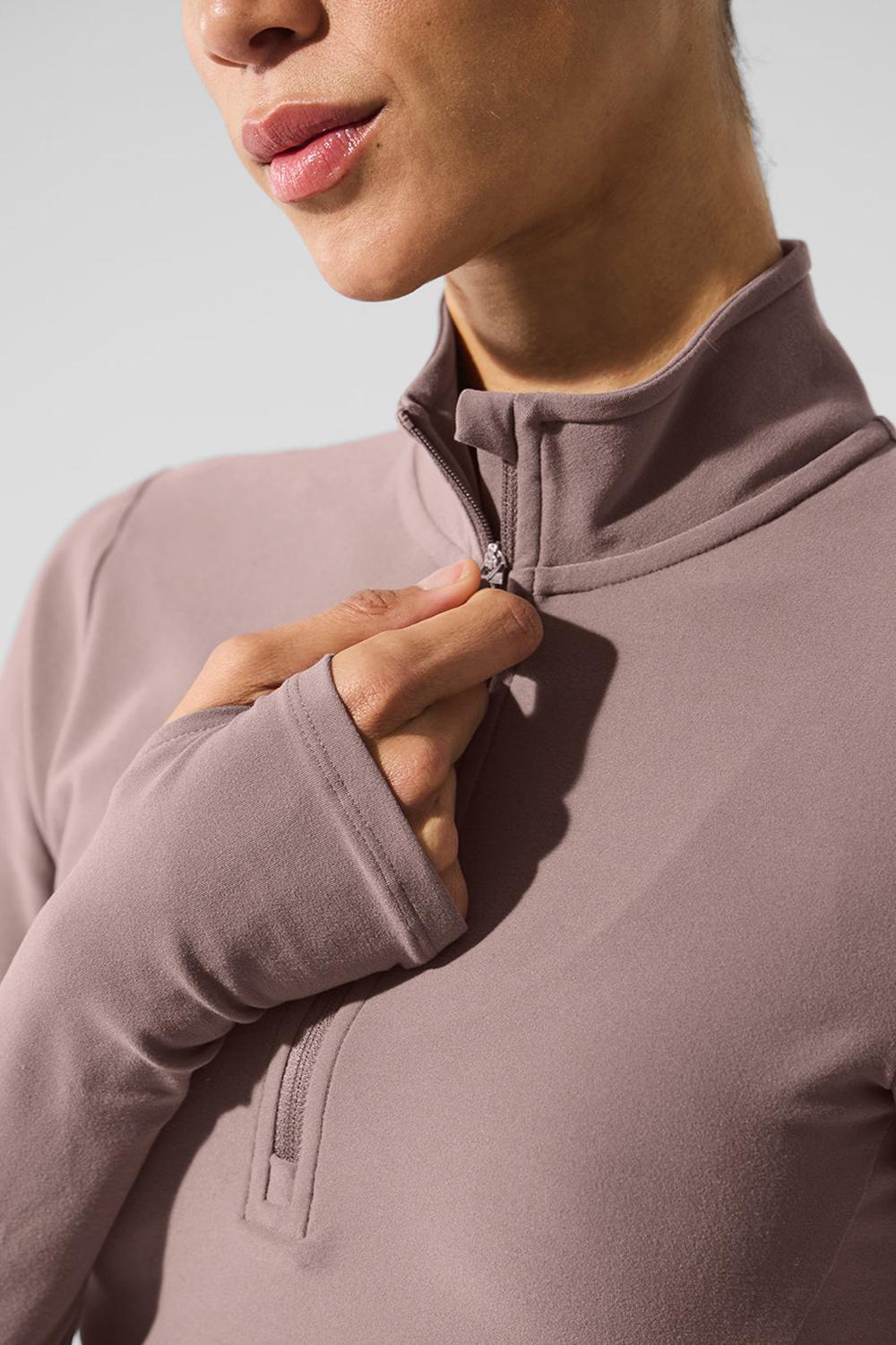 Mushroom Women Alo Yoga Alosoft 1/2 Zip Rapid Pullover | Australia  83402-DFRL