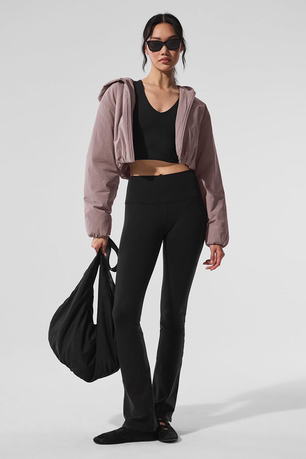 Mushroom Women Alo Yoga Cropped Mountain Peak Full-Zip Hoodie | Australia  19582-HTJU