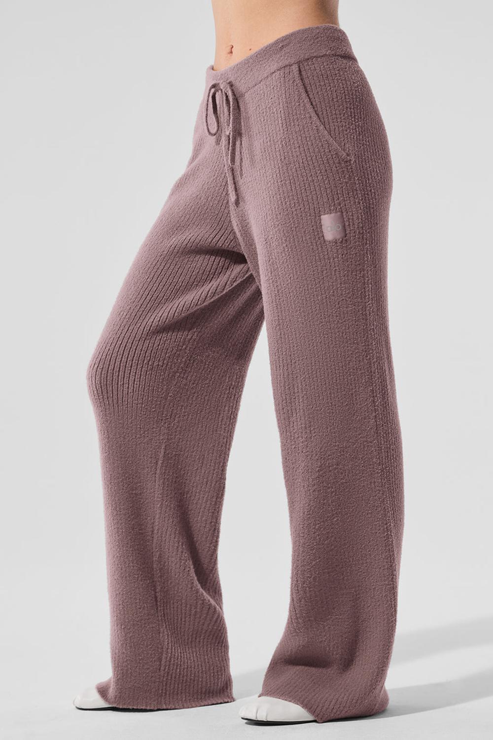 Mushroom Women Alo Yoga Snuggle Up Sweater High-Waist Wide Leg Pant | Australia  54937-FVZI