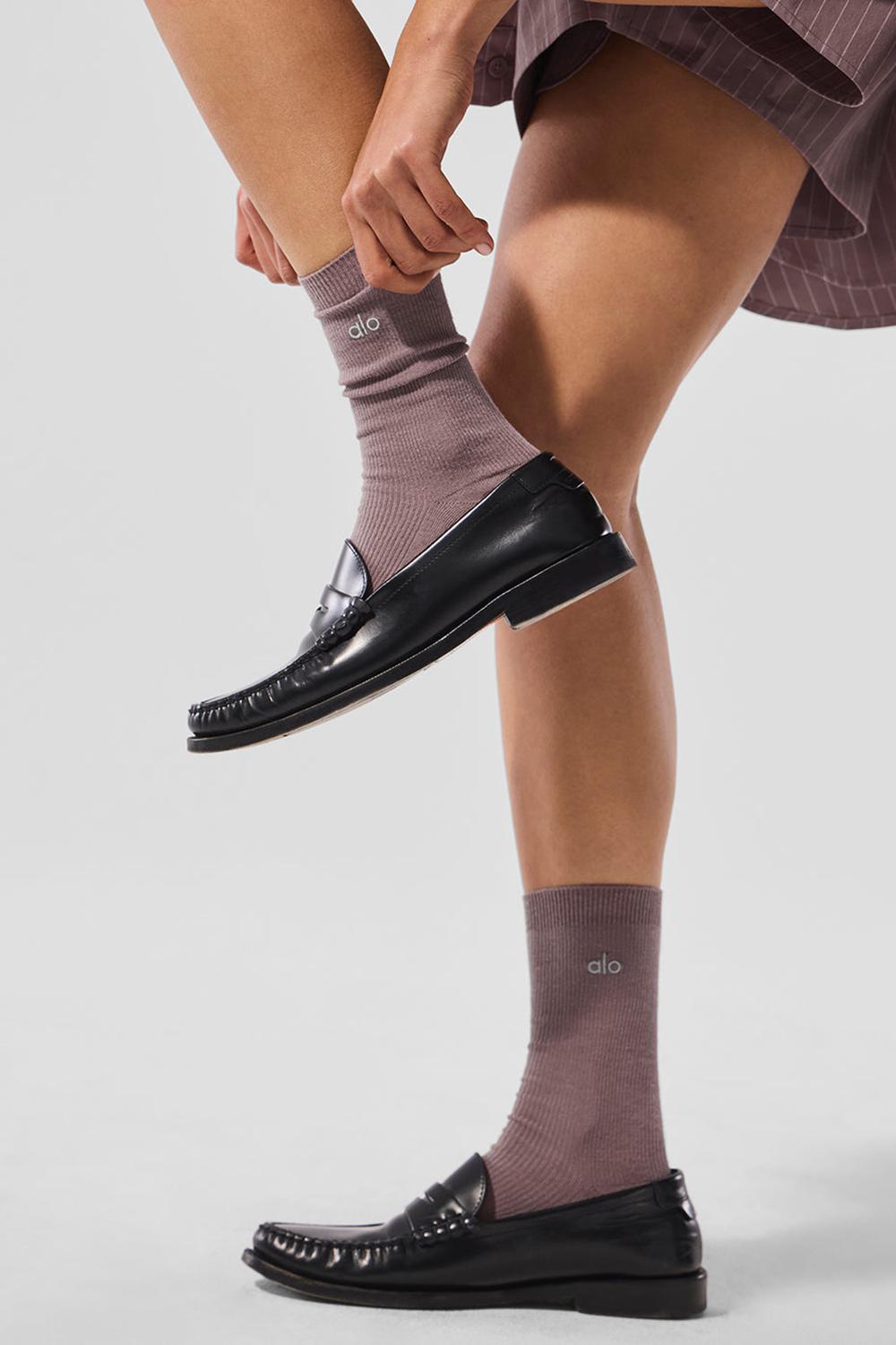 Mushroom Women Alo Yoga Unisex Half-Crew Understated Sock | Australia  81593-BMZL