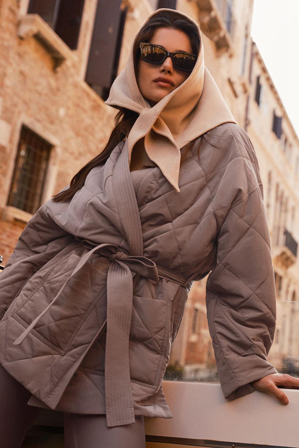 Mushroom Women Alo Yoga Urbanite Wrap Puffer Jacket | Australia  52874-JKSC