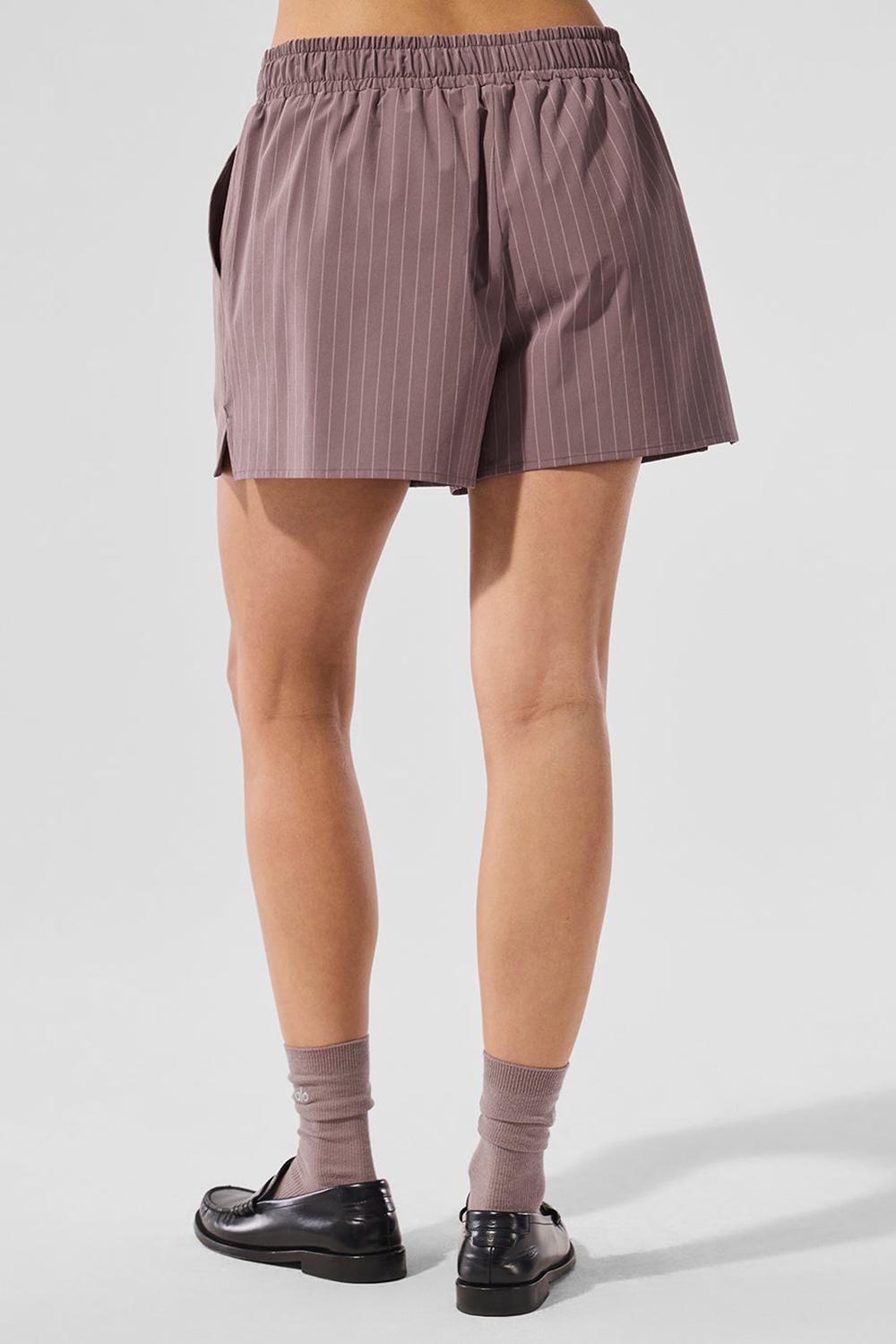 Mushroom / Ivory Women Alo Yoga Pinstripe Daylight Boxer | Australia  76219-NFIX