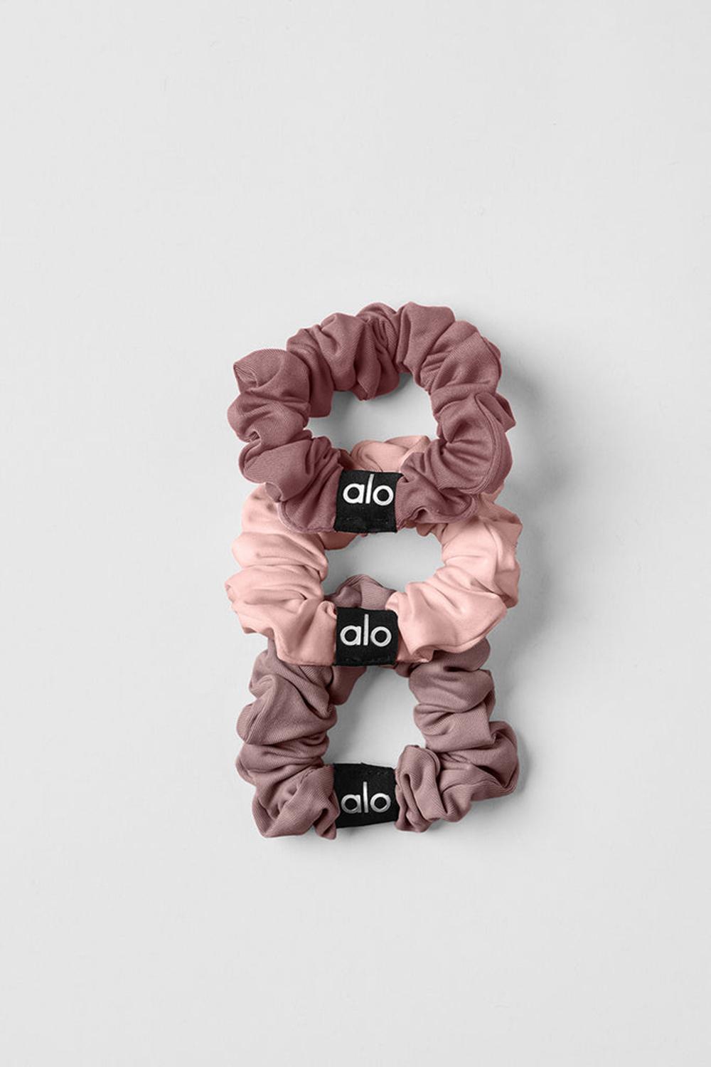 Mushroom / Pink Quartz / Smoky Quartz Women Alo Yoga Fresh Mini 3-Pack Scrunchie | Australia  47583-TIFQ