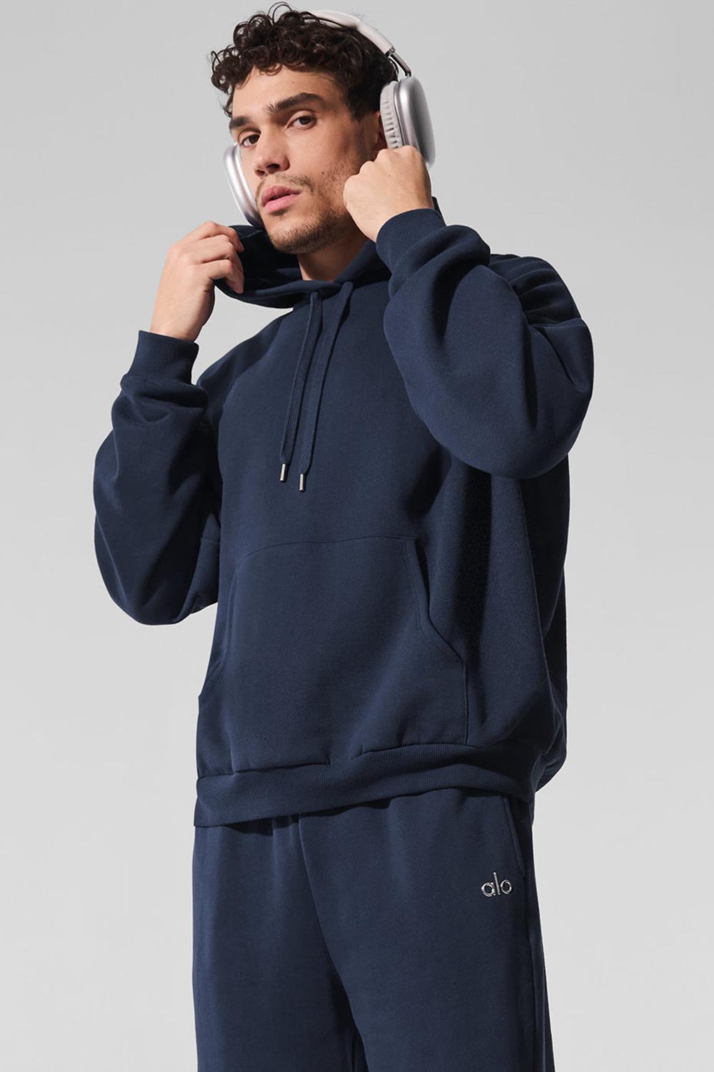 Navy Men Alo Yoga Accolade Hoodie | Australia  59127-ZYBT