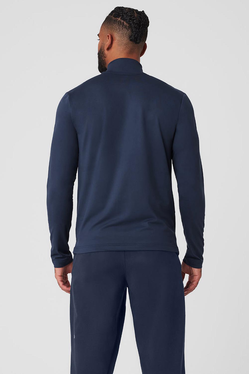 Navy Men Alo Yoga Conquer Reform Mock Neck Long Sleeve | Australia  92841-CFAX