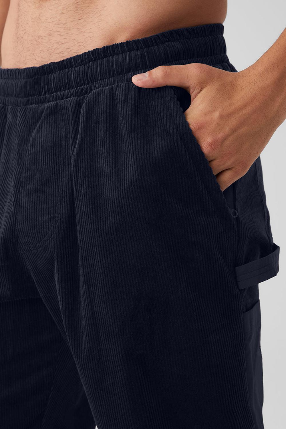 Navy Men Alo Yoga Corduroy District Sweatpant | Australia  86035-JYSC