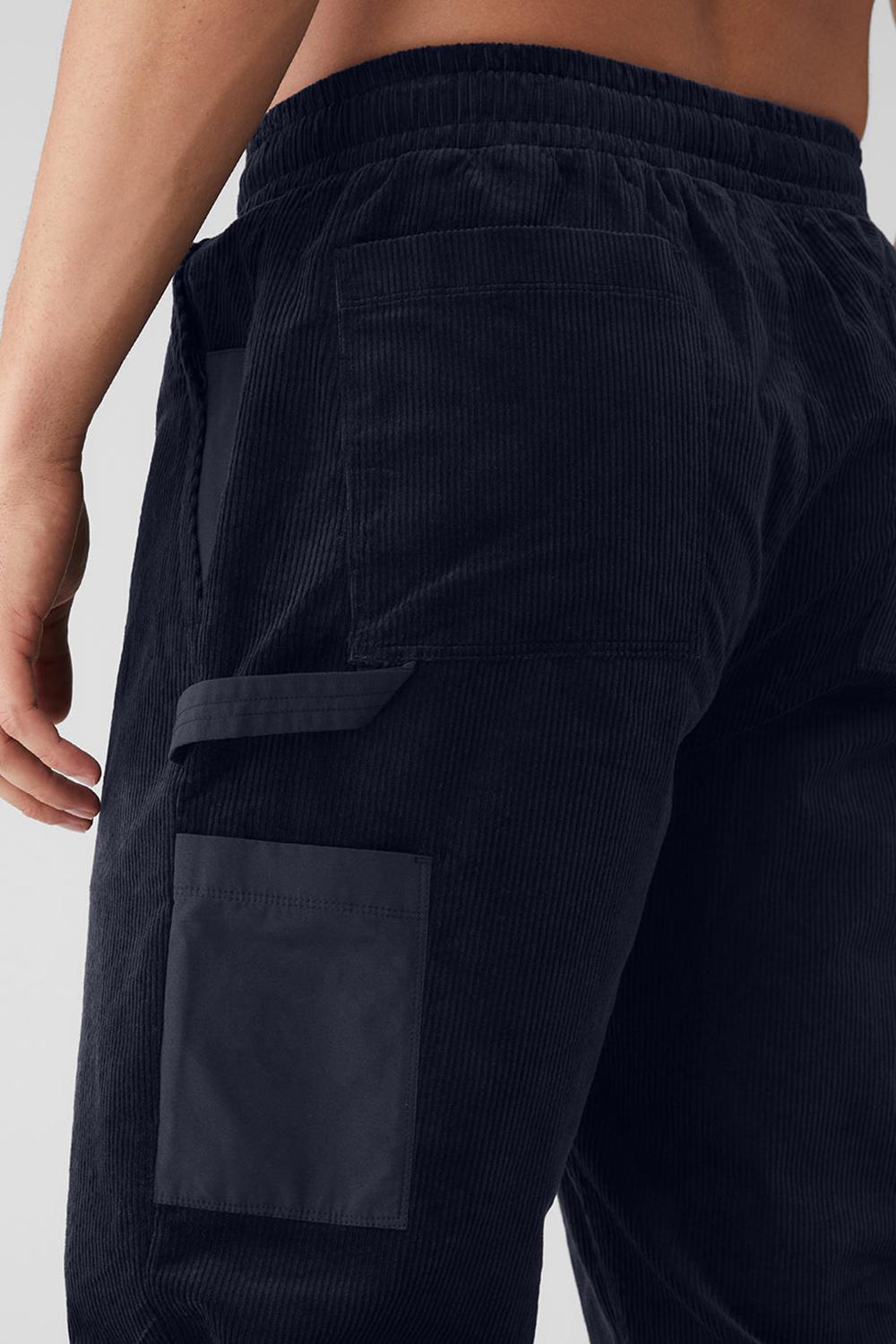 Navy Men Alo Yoga Corduroy District Sweatpant | Australia  86035-JYSC