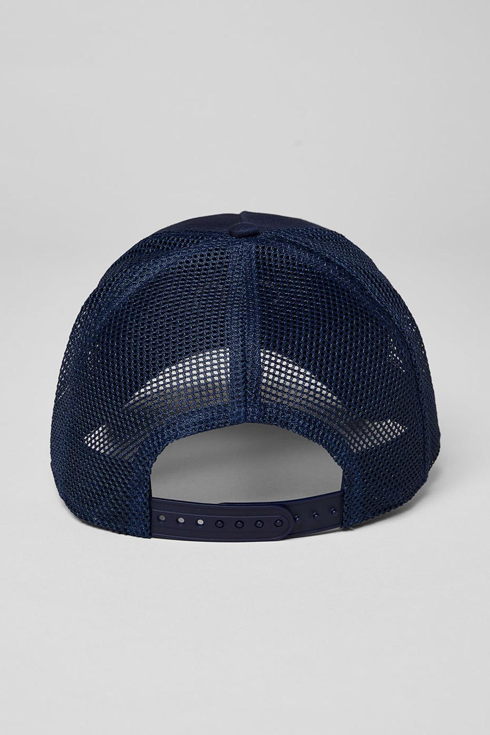 Navy Men Alo Yoga District Trucker Hat | Australia  24078-CRNK