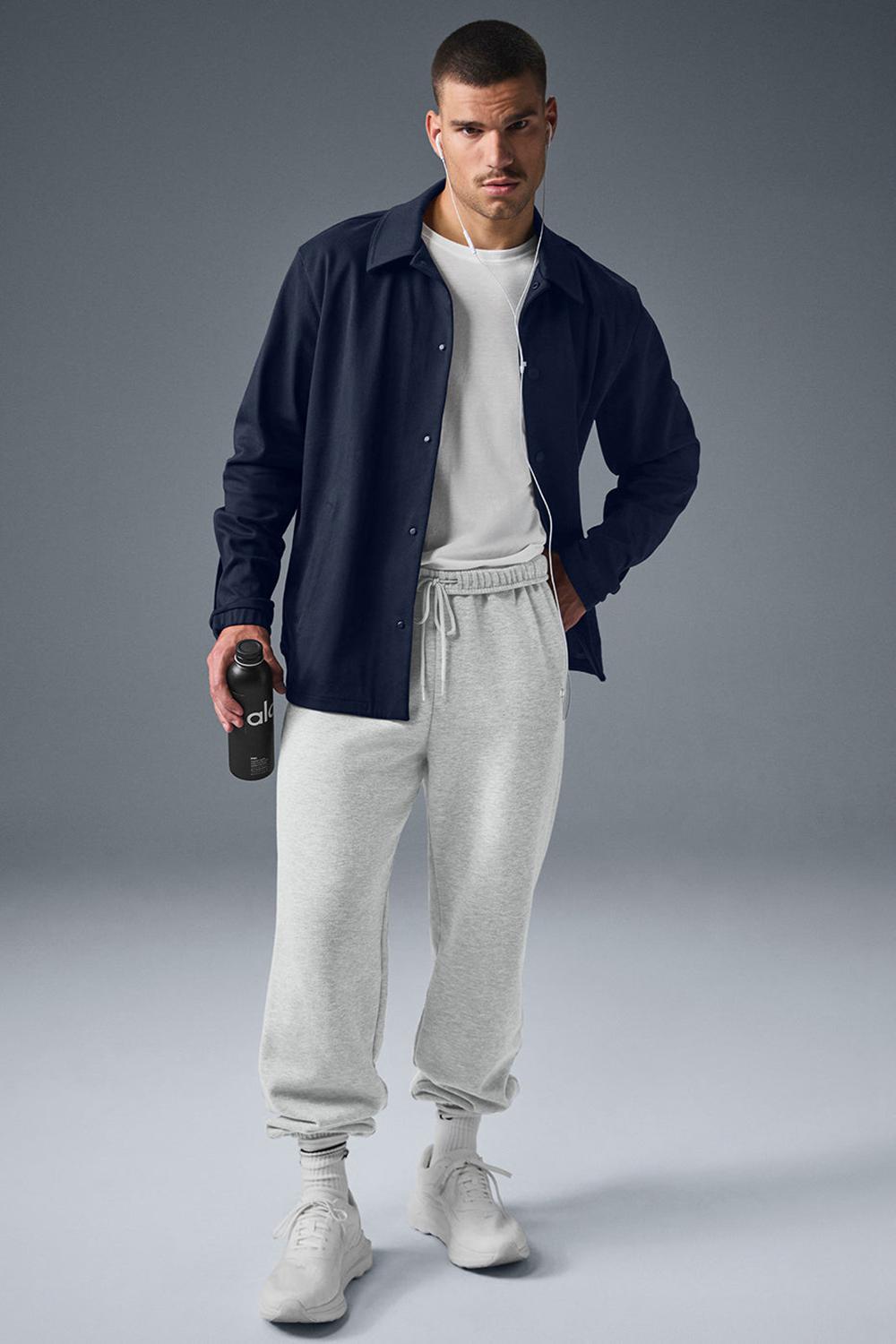 Navy Men Alo Yoga Edition Sueded Jacket | Australia  75962-AJRY