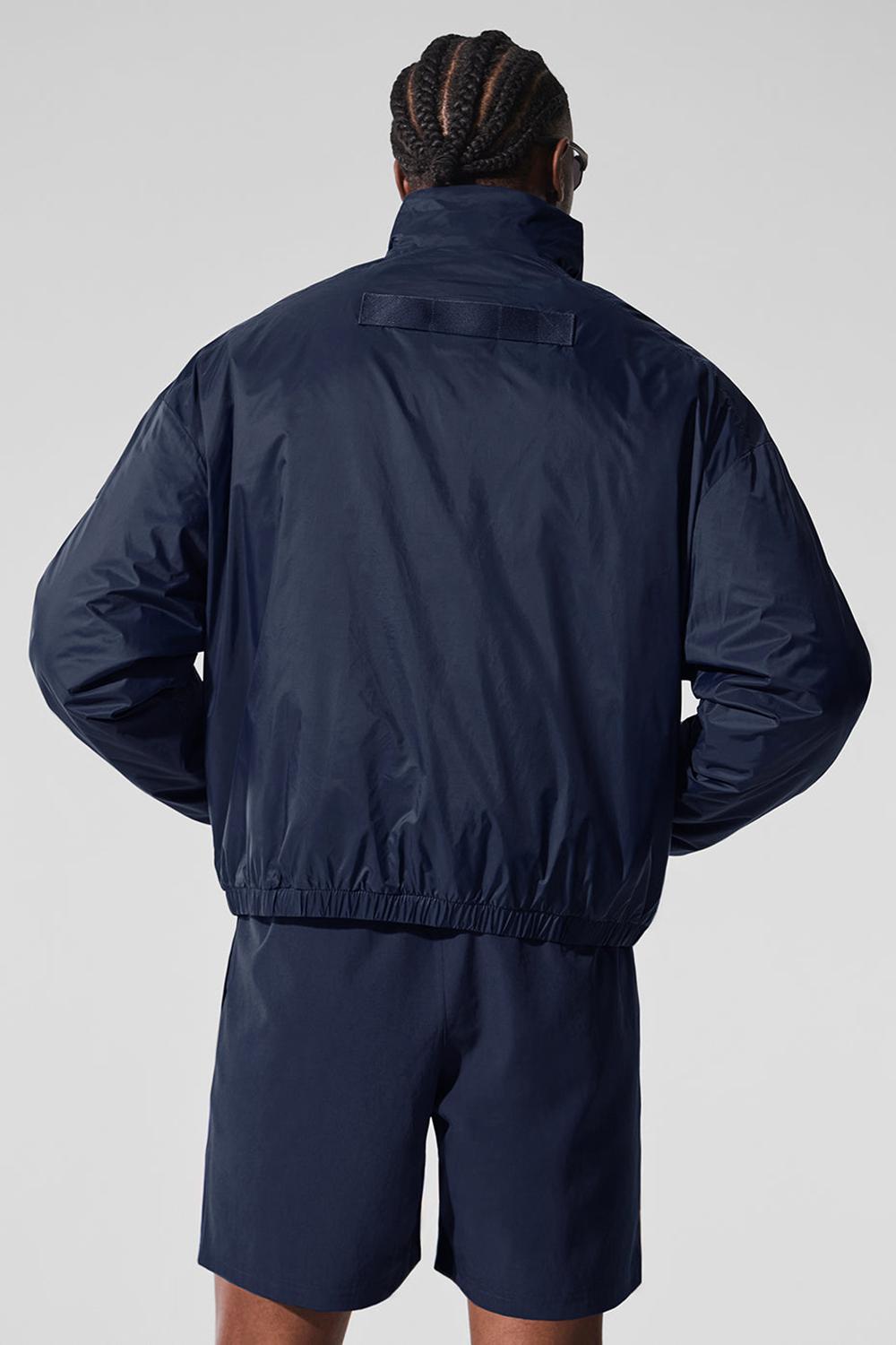 Navy Men Alo Yoga Latitude Light Weight 1/2 Zip Pullover Jacket | Australia  58701-PIZO
