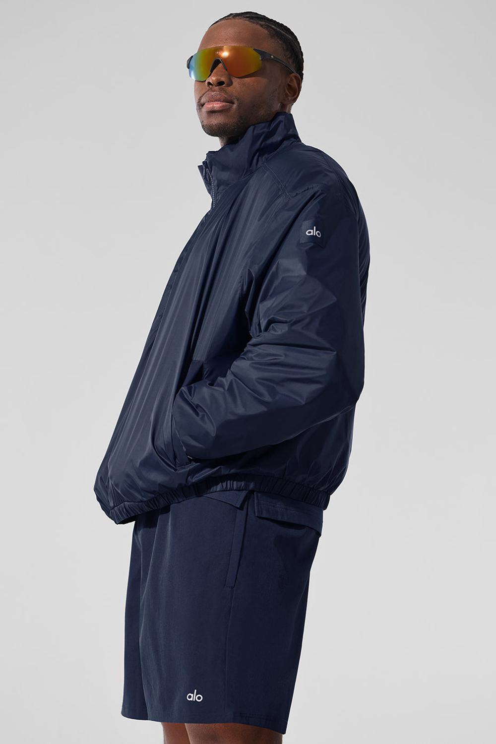 Navy Men Alo Yoga Latitude Light Weight 1/2 Zip Pullover Jacket | Australia  58701-PIZO