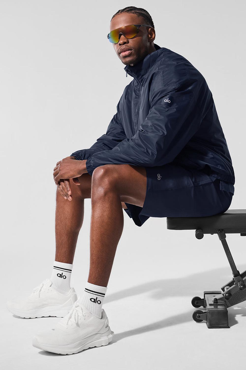 Navy Men Alo Yoga Latitude Light Weight 1/2 Zip Pullover Jacket | Australia  58701-PIZO