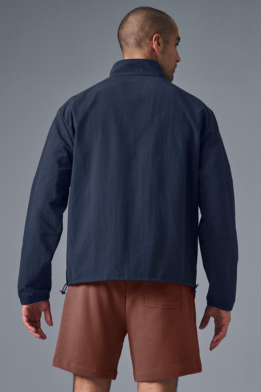 Navy Men Alo Yoga Light Weight Takeaway Track Pullover | Australia  84570-RZFO