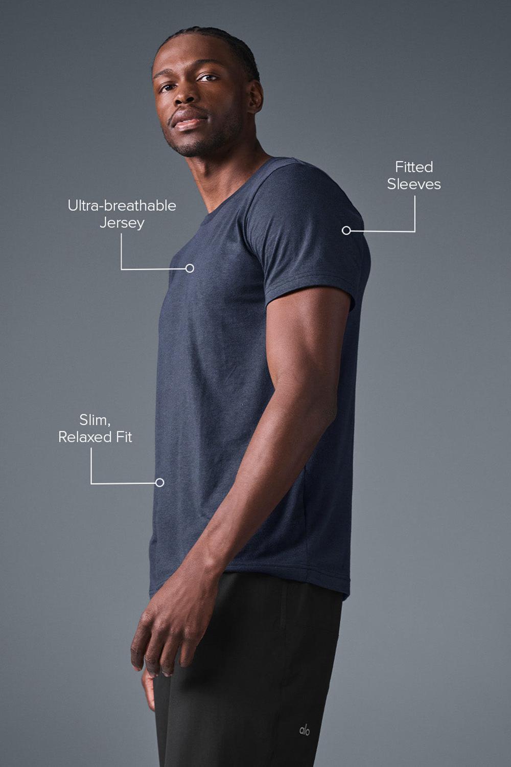 Navy Men Alo Yoga Triumph Tee | Australia  21508-VPZW