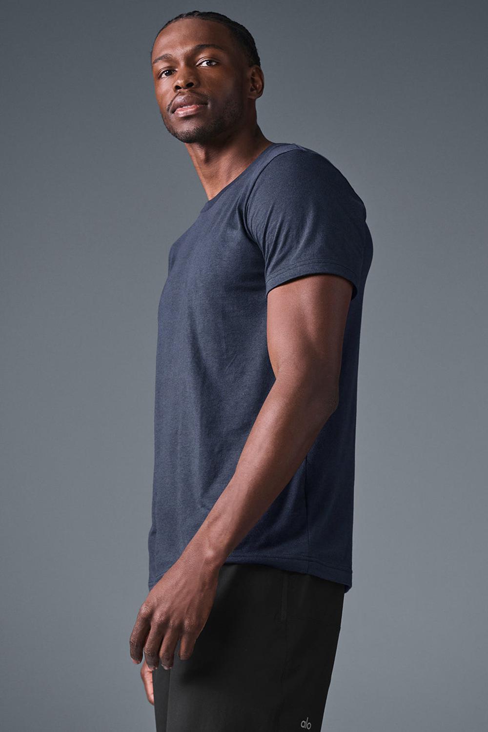 Navy Men Alo Yoga Triumph Tee | Australia  21508-VPZW