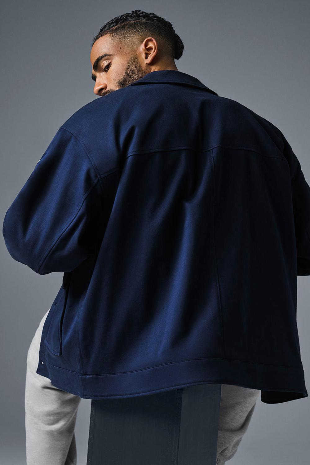 Navy Men Alo Yoga Unisex One Up Jacket | Australia  48716-FQJB