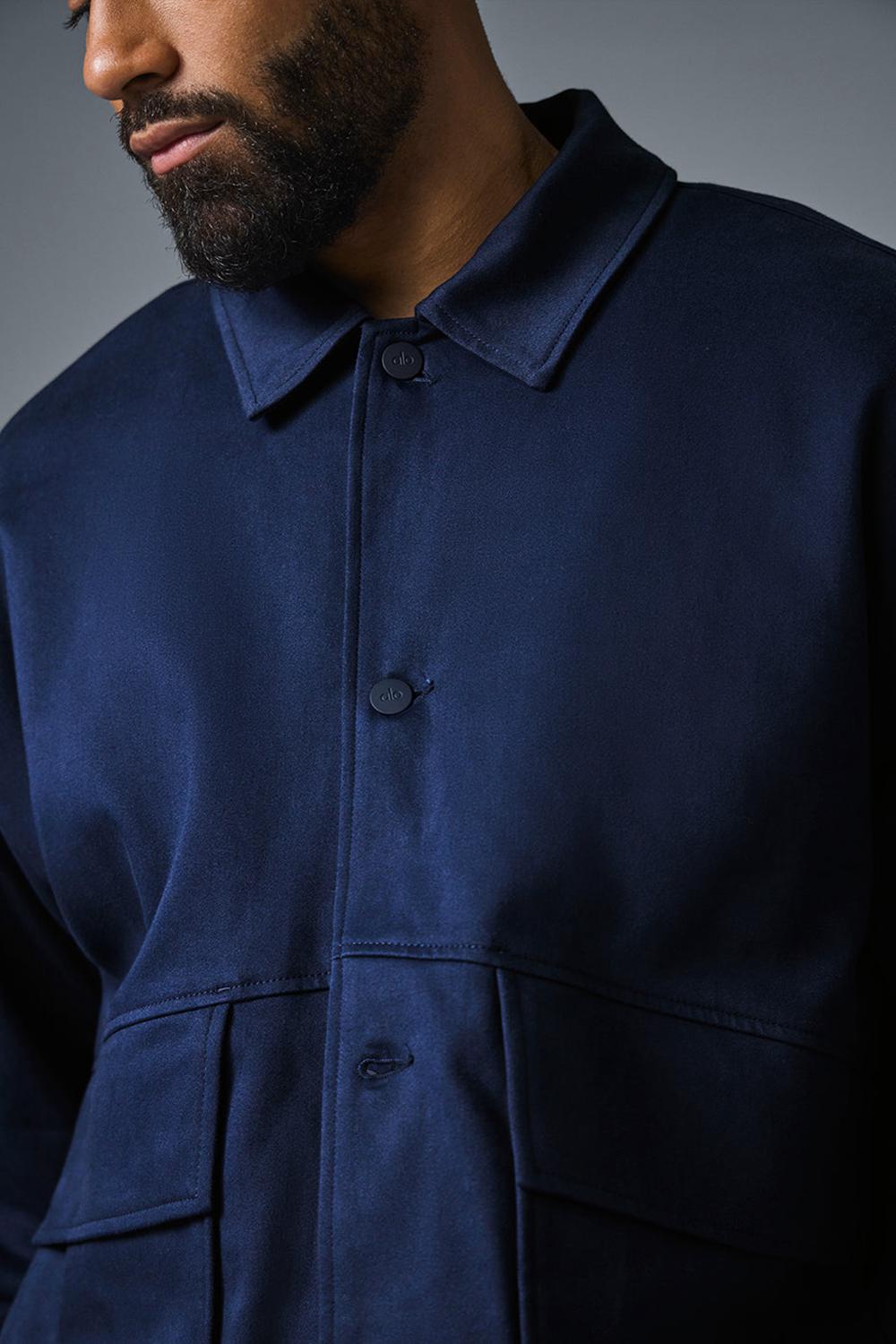Navy Men Alo Yoga Unisex One Up Jacket | Australia  48716-FQJB