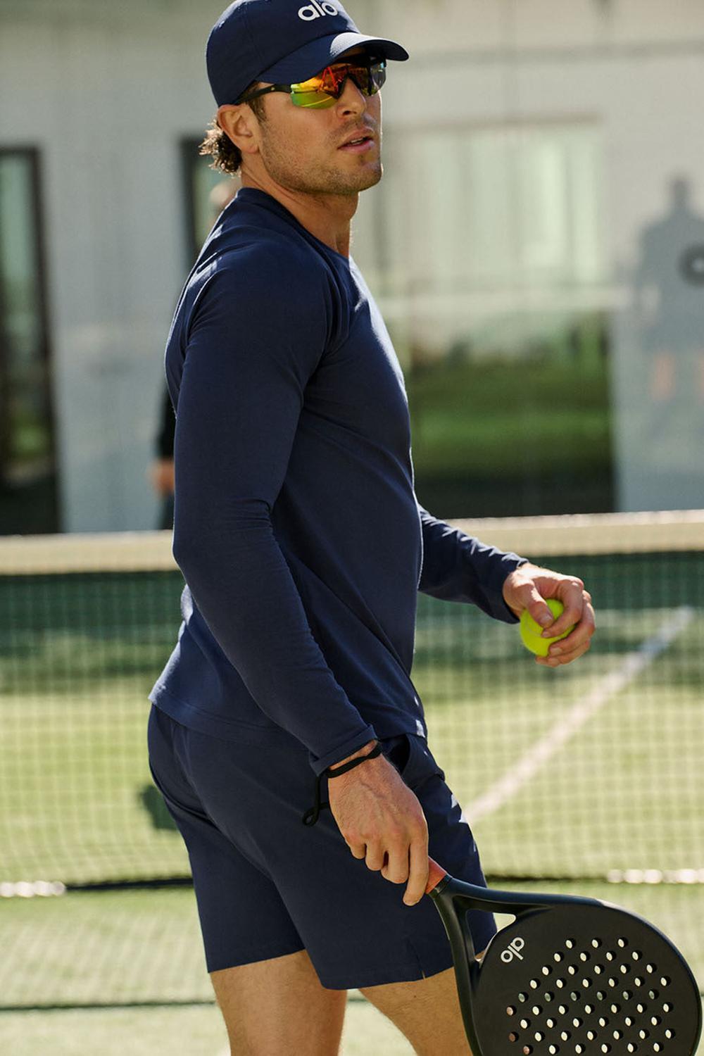 Navy Men Alo Yoga Vapor Crewneck Long Sleeve | Australia  85726-EBNP