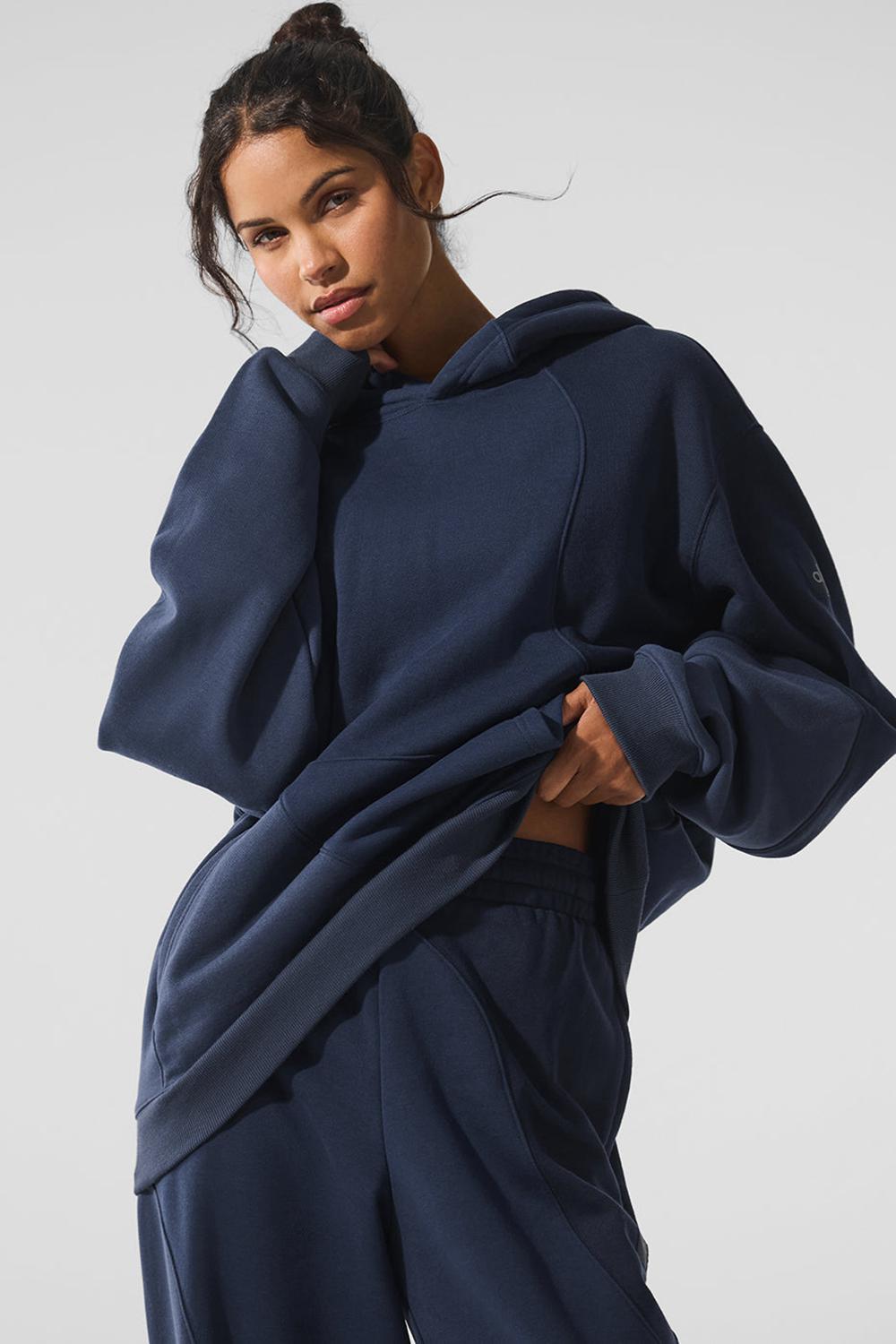 Navy Tonal Women Alo Yoga Make Waves Hoodie | Australia  49371-YGES