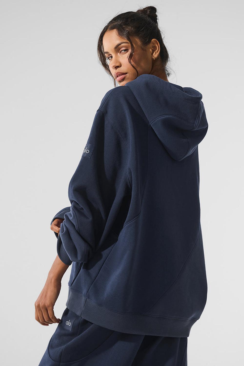 Navy Tonal Women Alo Yoga Make Waves Hoodie | Australia  49371-YGES