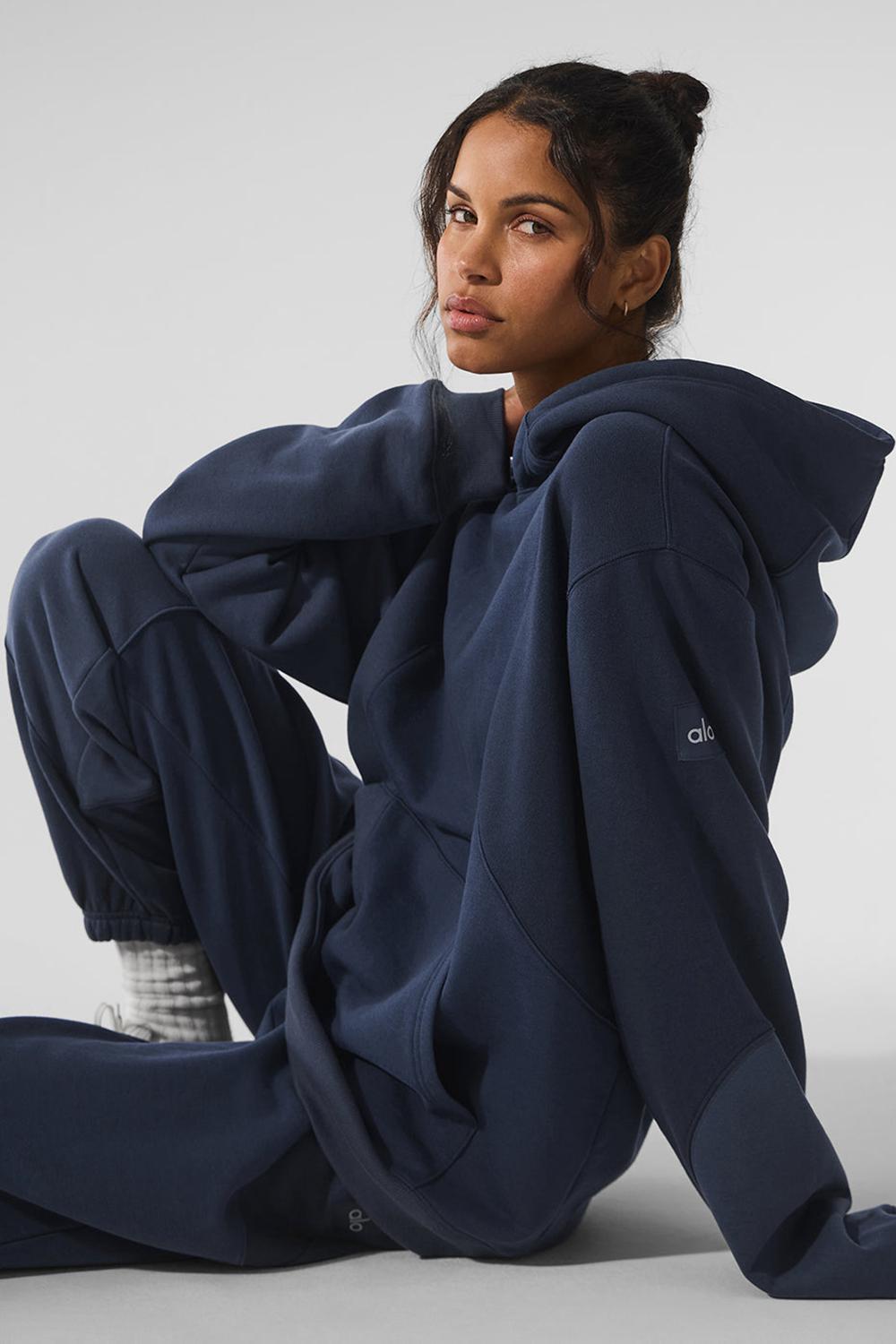 Navy Tonal Women Alo Yoga Make Waves Hoodie | Australia  49371-YGES