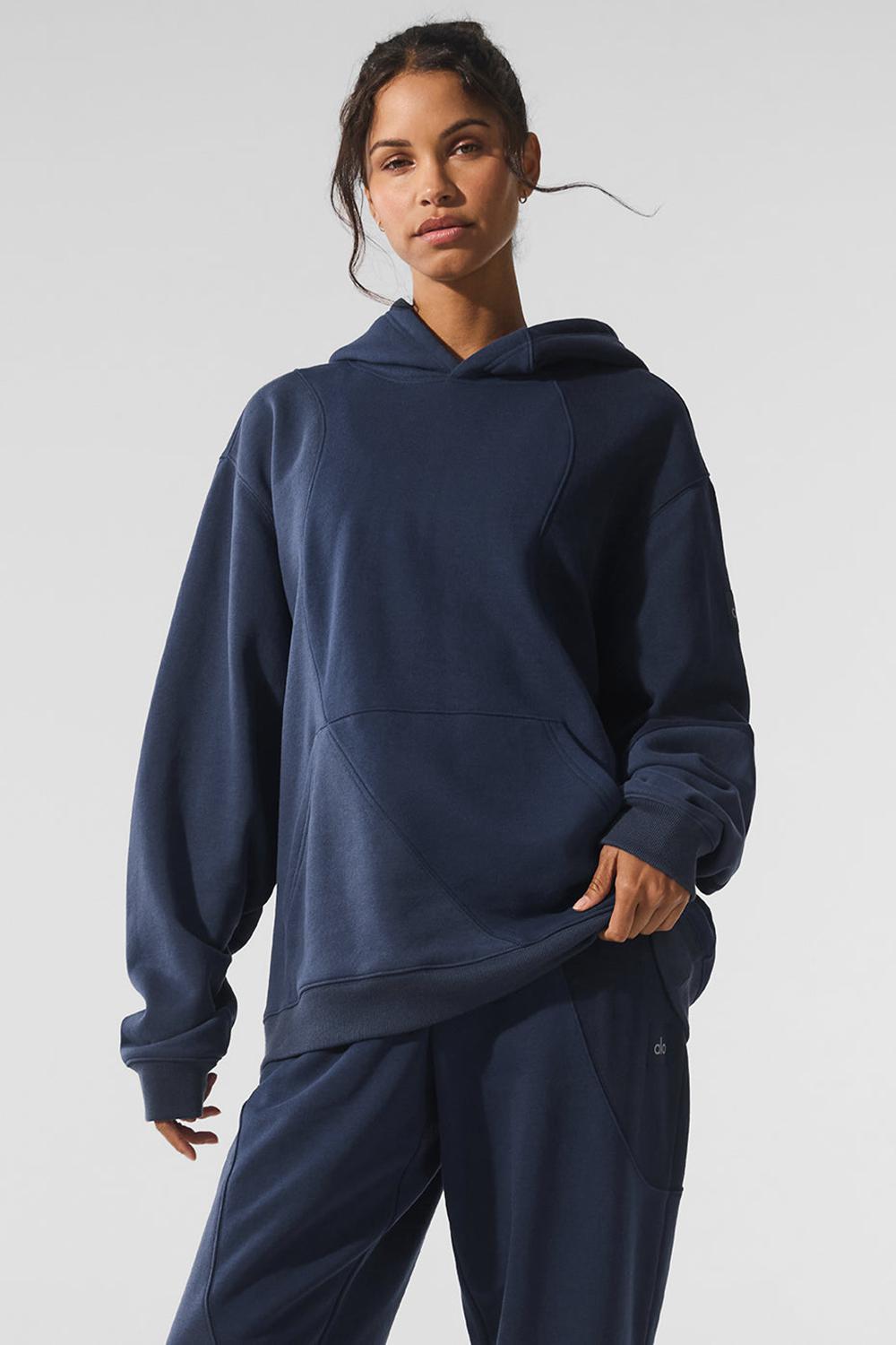 Navy Tonal Women Alo Yoga Make Waves Hoodie | Australia  49371-YGES