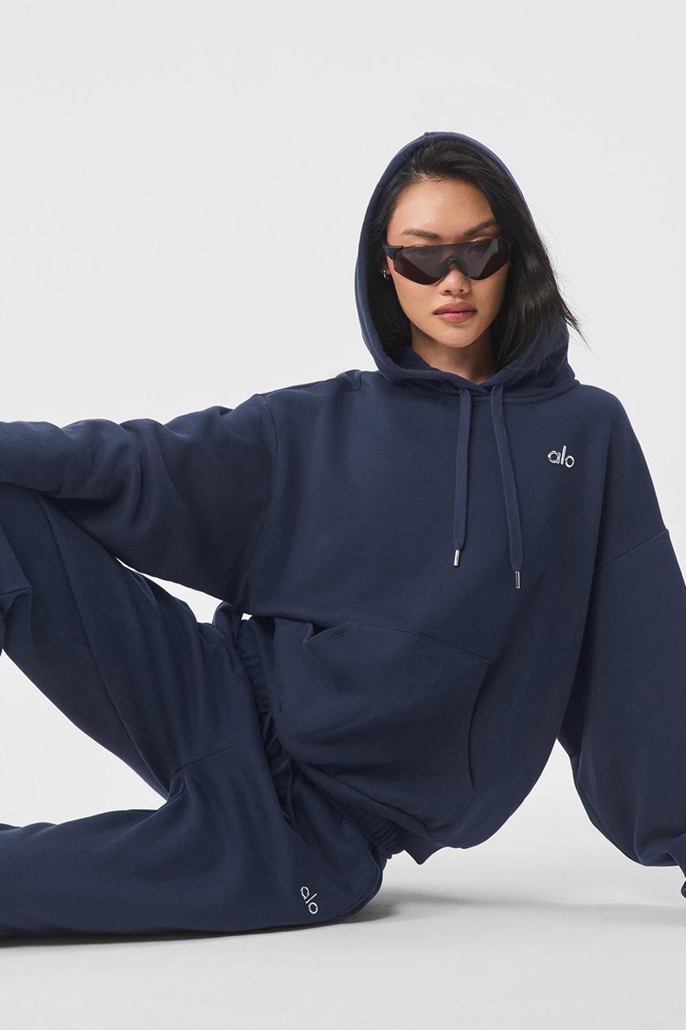 Navy Women Alo Yoga Accolade Hoodie | Australia  54712-NFMS