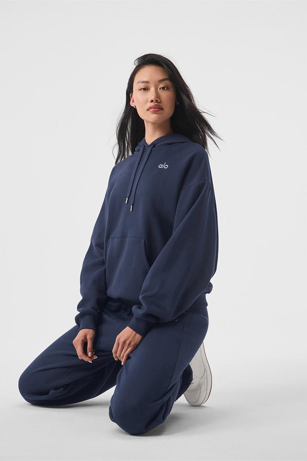 Navy Women Alo Yoga Accolade Hoodie | Australia  54712-NFMS