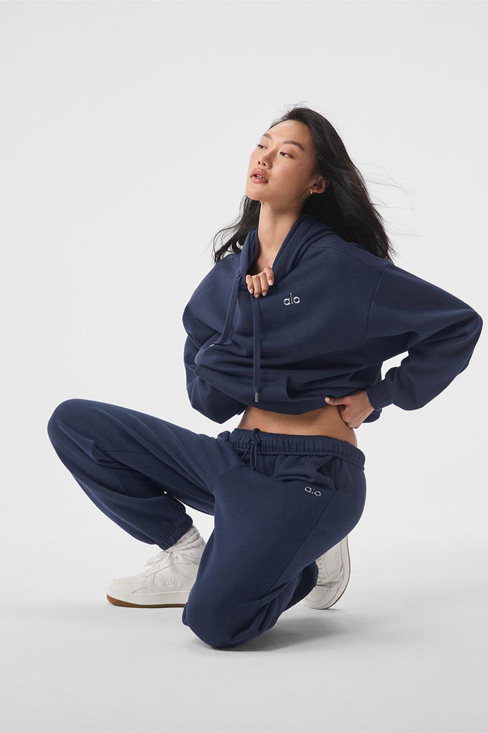 Navy Women Alo Yoga Accolade Hoodie | Australia  54712-NFMS