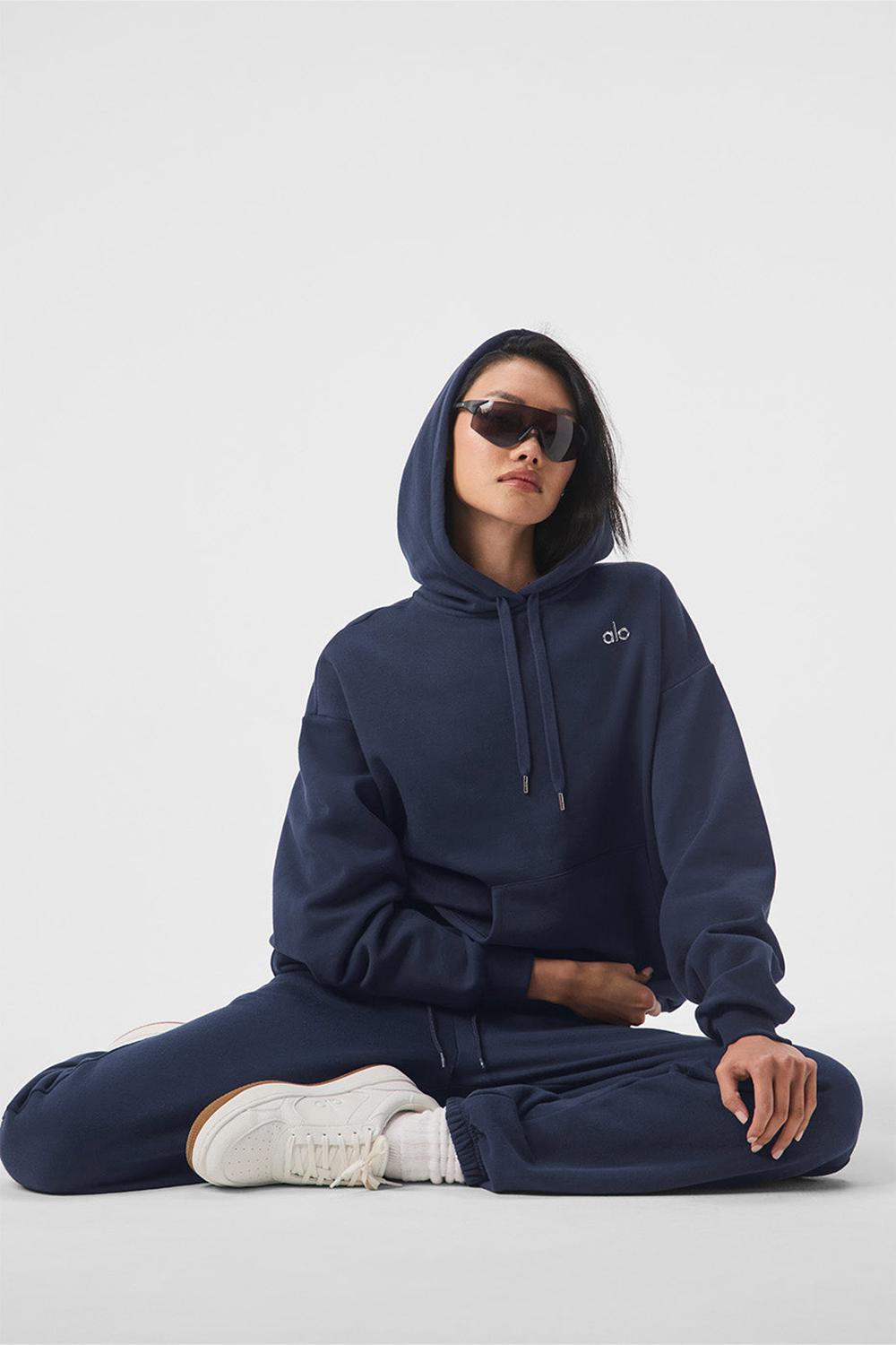Navy Women Alo Yoga Accolade Hoodie | Australia  54712-NFMS