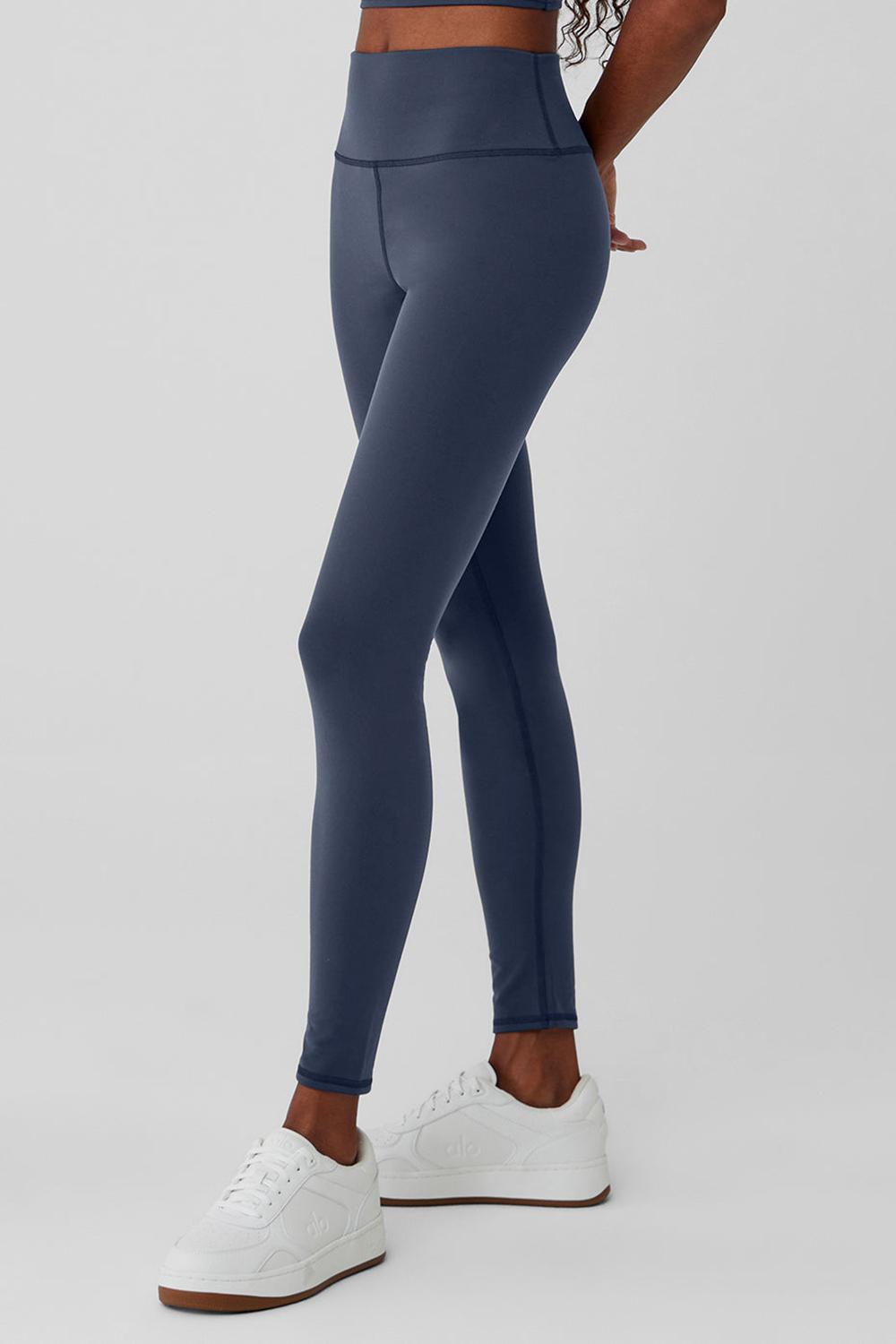 Navy Women Alo Yoga Airbrush Winter Warm High-Waist Nocturne Legging | Australia  94826-QDXZ