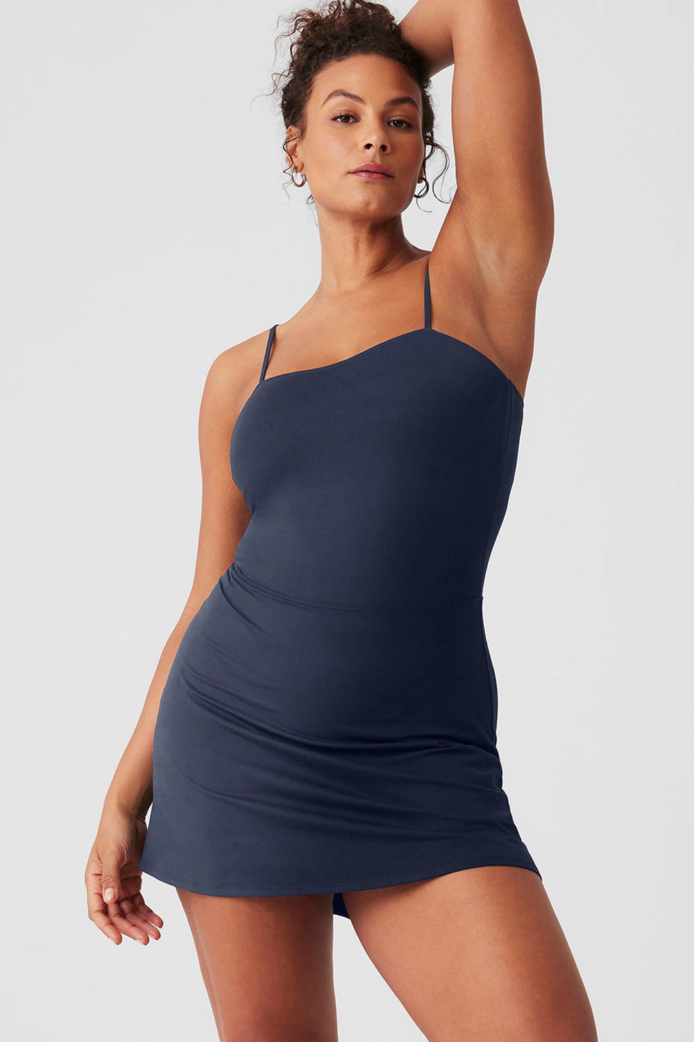 Navy Women Alo Yoga Alosoft Courtside Tennis Dress | Australia  60478-ZRVP